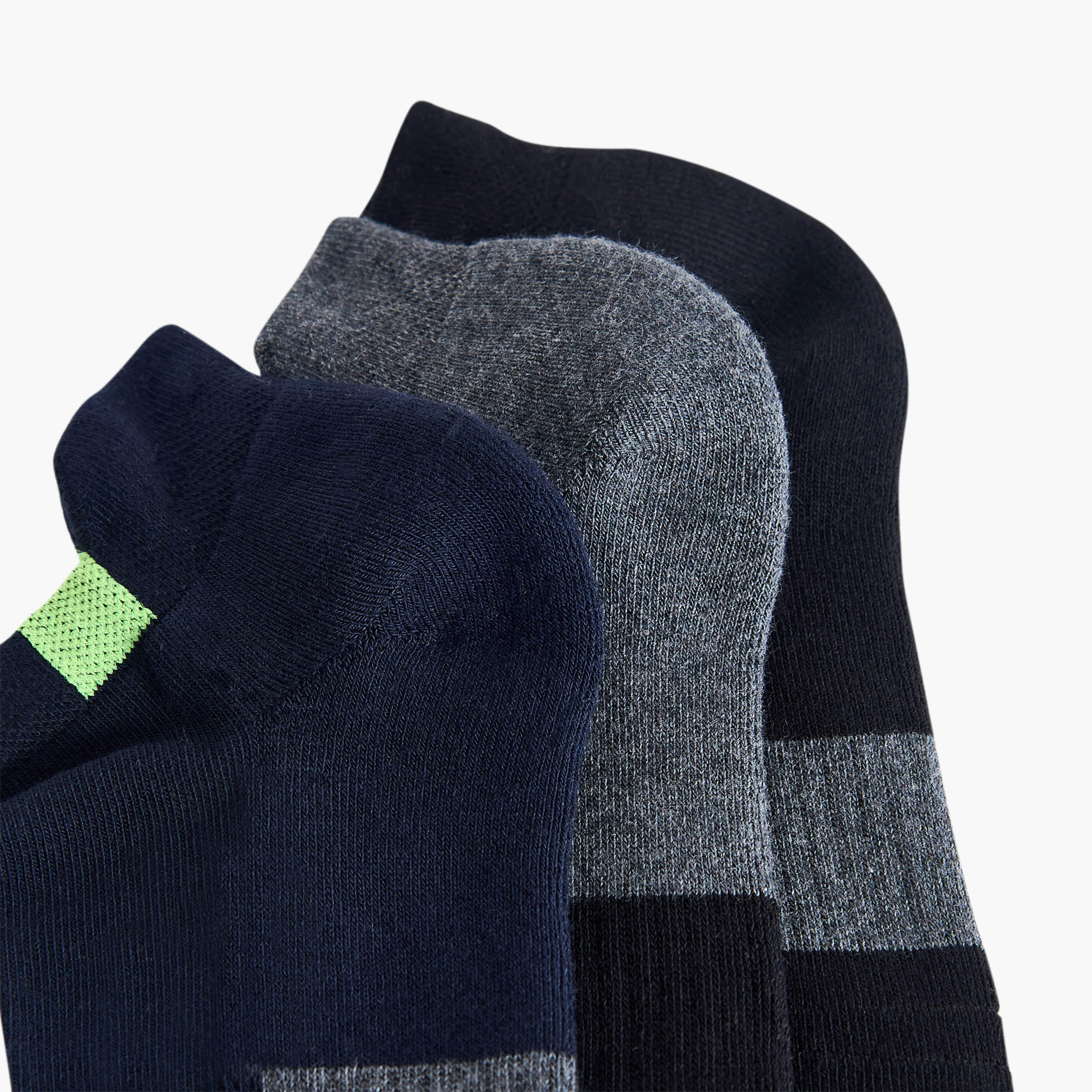 Set of 3 - Kappa Striped Ankle Length Half Terry Socks-men-socks-image-5