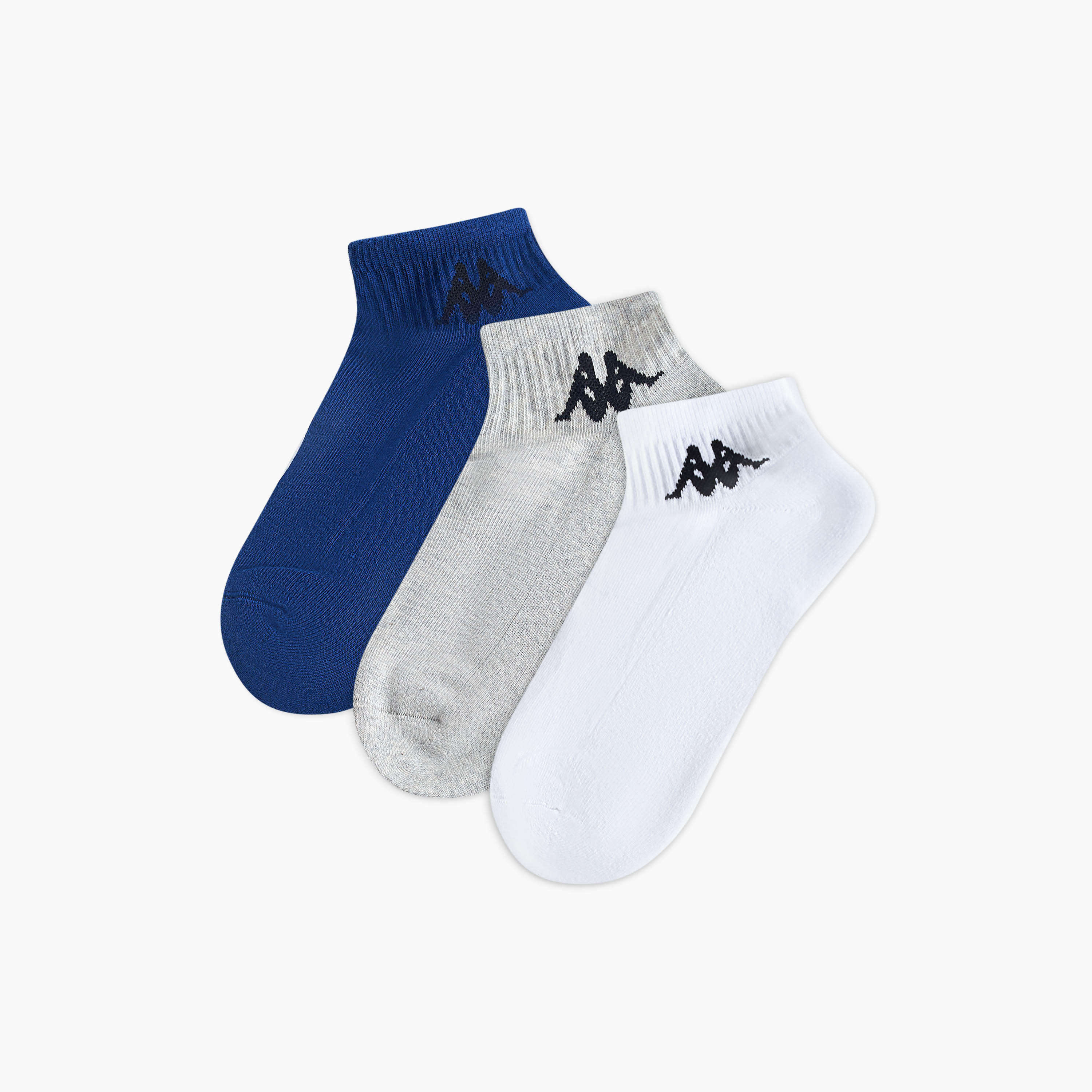 Set of 3 - Kappa Striped Ankle Length Half Terry Socks-men-socks-image-1