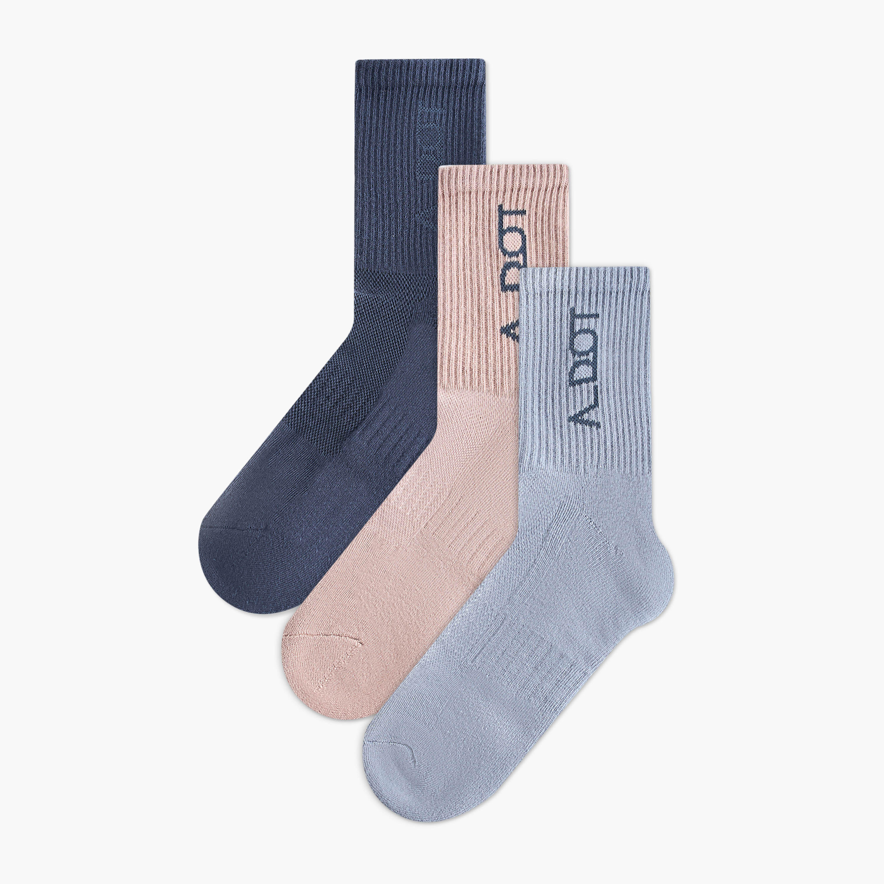 Set of 3 - Textured Crew Length Socks-men-socks-image-1