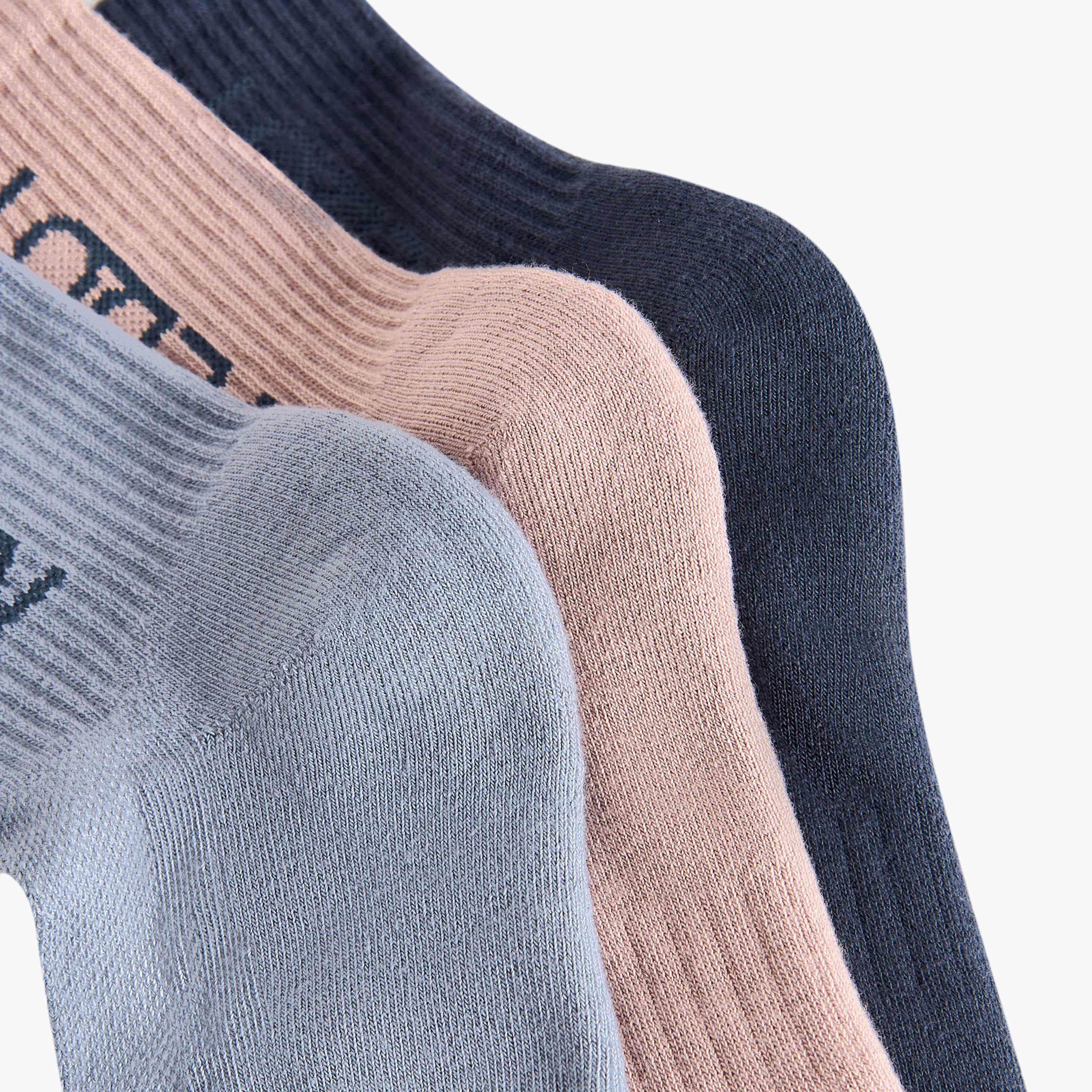 Set of 3 - Textured Crew Length Socks-men-socks-image-4