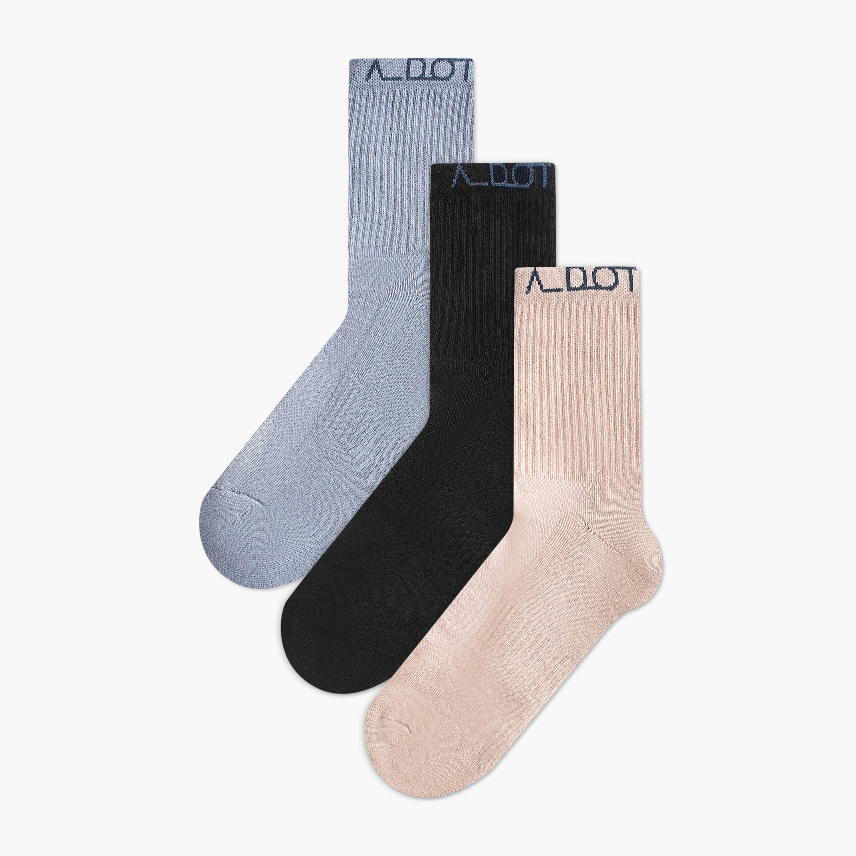 طقم جوارب 3 أزواج بارزة الملمس بطول ربلة الساق-men-socks-image-5