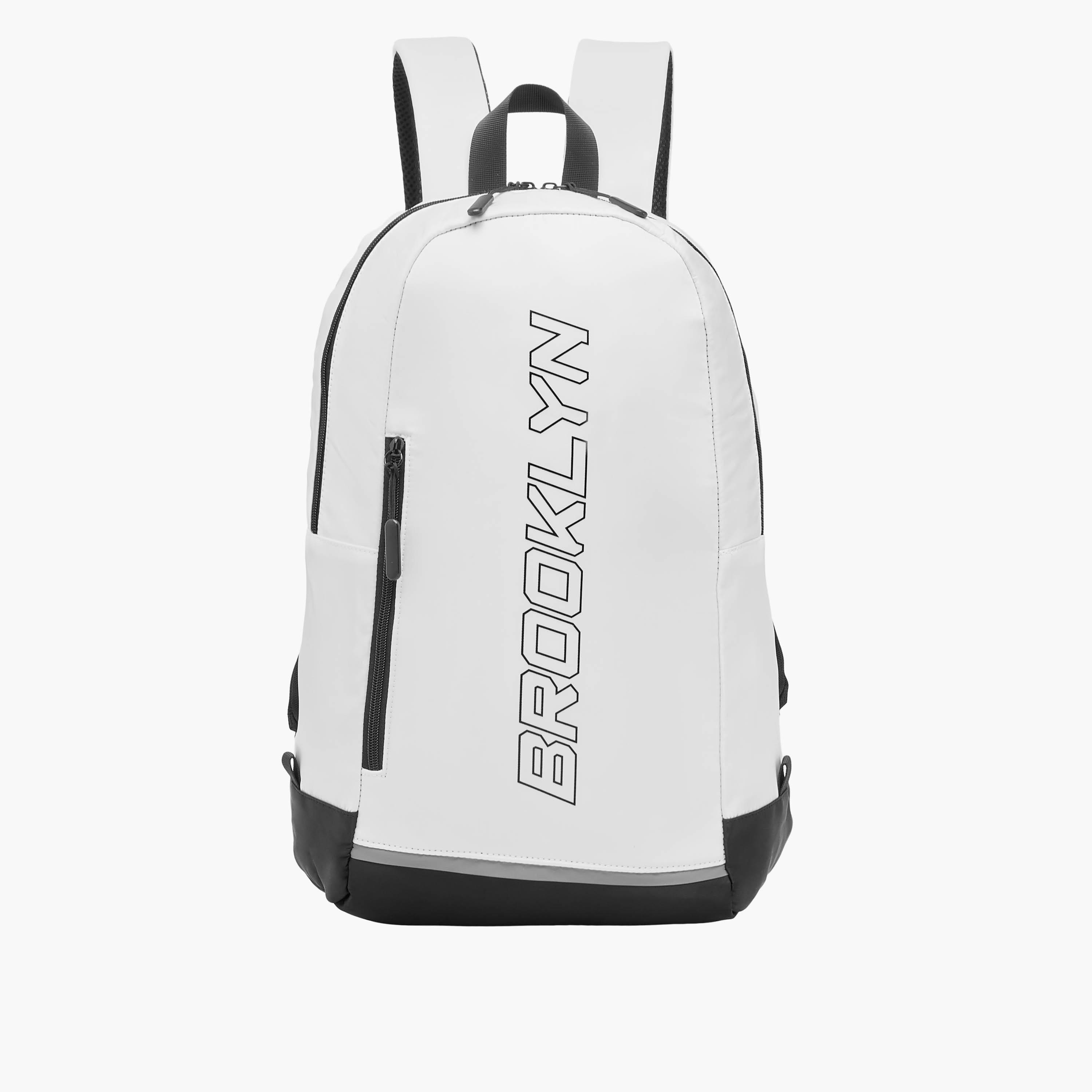 Brooklyn Print Backpack with Adjustable Shoulder Straps and Zip Closure - 31x16x44 cm-men-bags-image-1