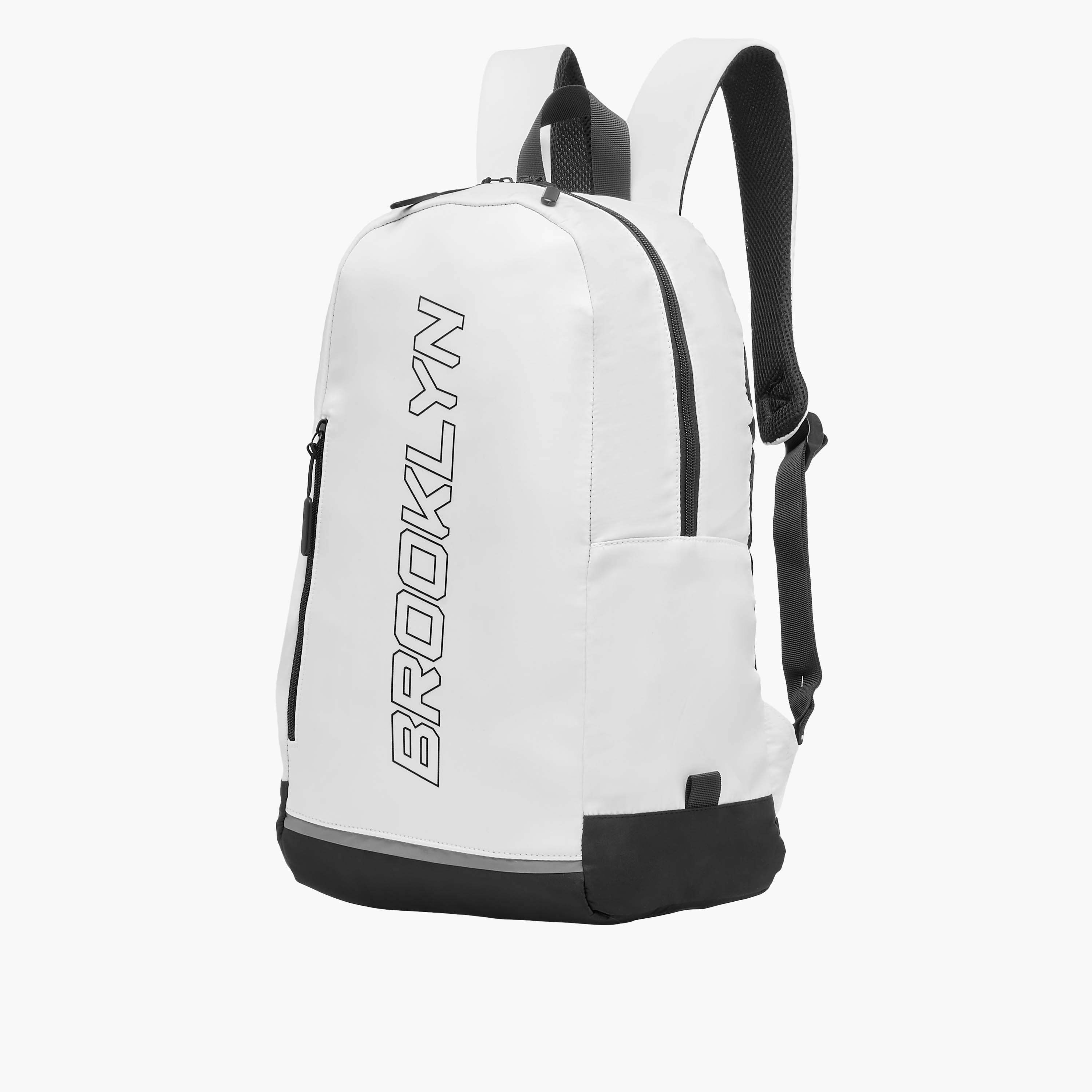 Brooklyn Print Backpack with Adjustable Shoulder Straps and Zip Closure - 31x16x44 cm-men-bags-image-3