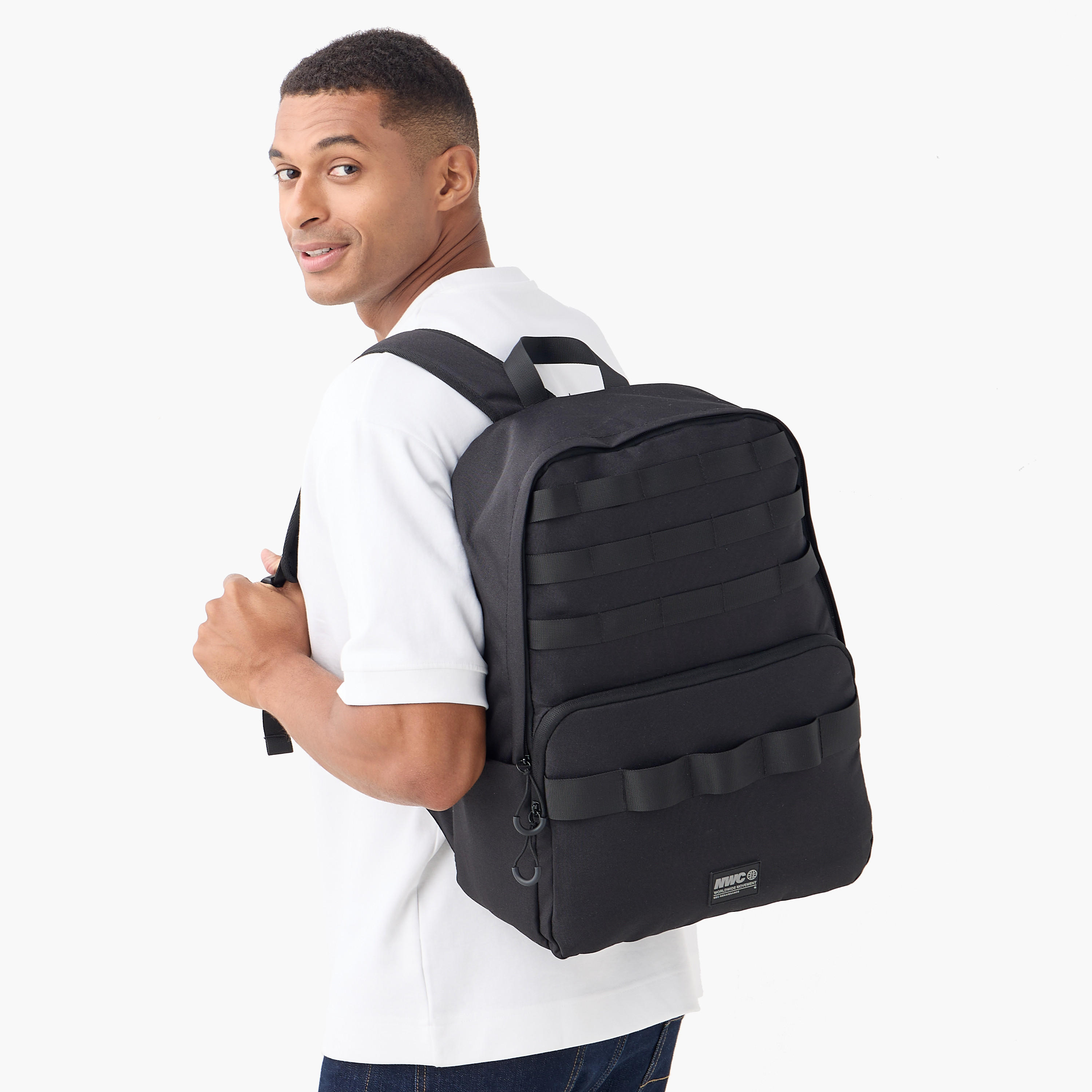 Adjustable Strap Detail Backpack with Zip Closure - 31x16x45 cm-men-bags-image-1