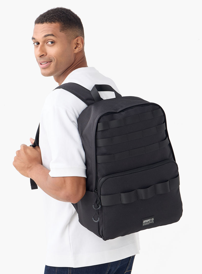 Adjustable Strap Detail Backpack with Zip Closure - 31x16x45 cm-men-bags-image-1