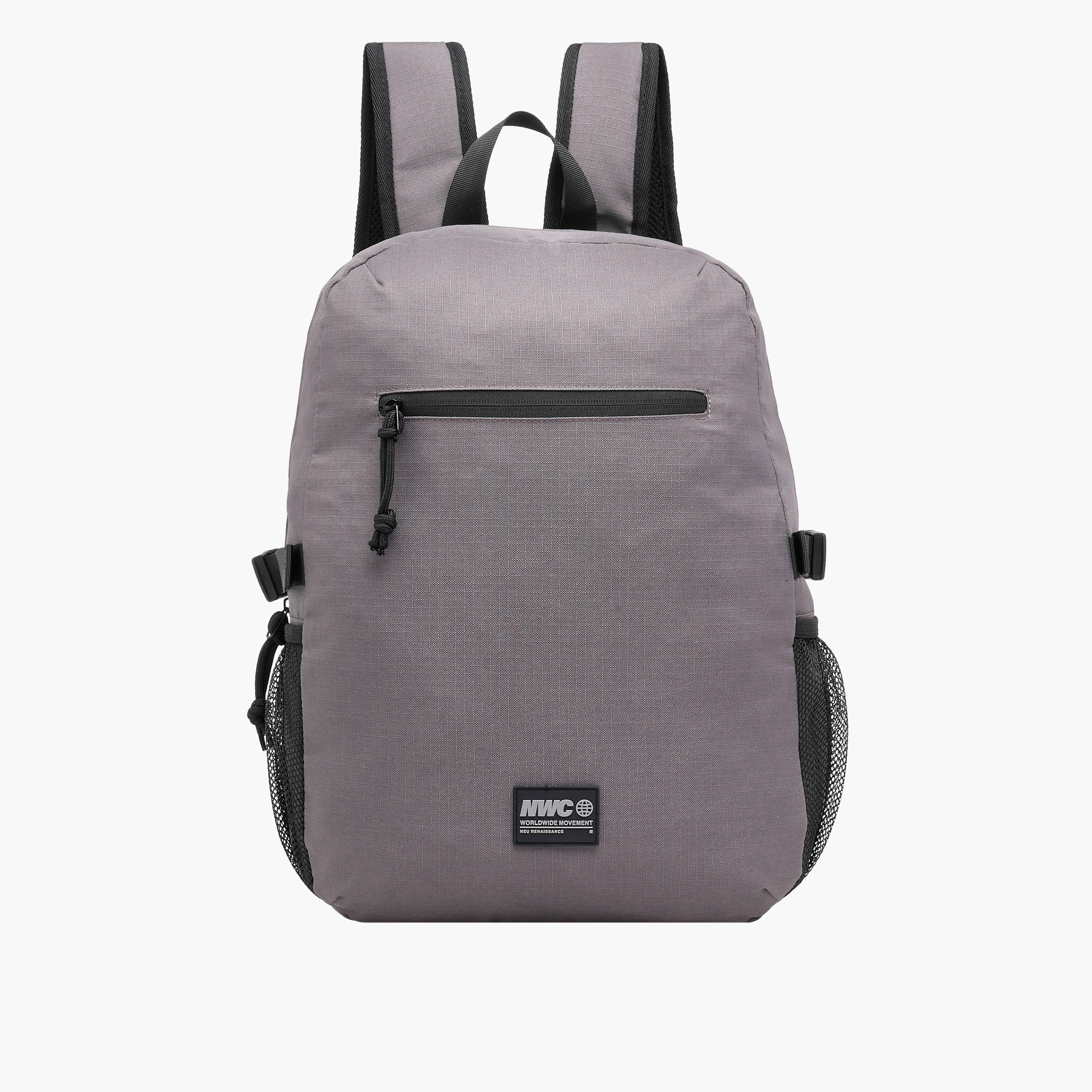 شنطة ظهر بأحزمة كتف قابلة للتعديل وسحاب إغلاق وتفاصيل زينة - 31x16x44 سم-men-bags-image-1