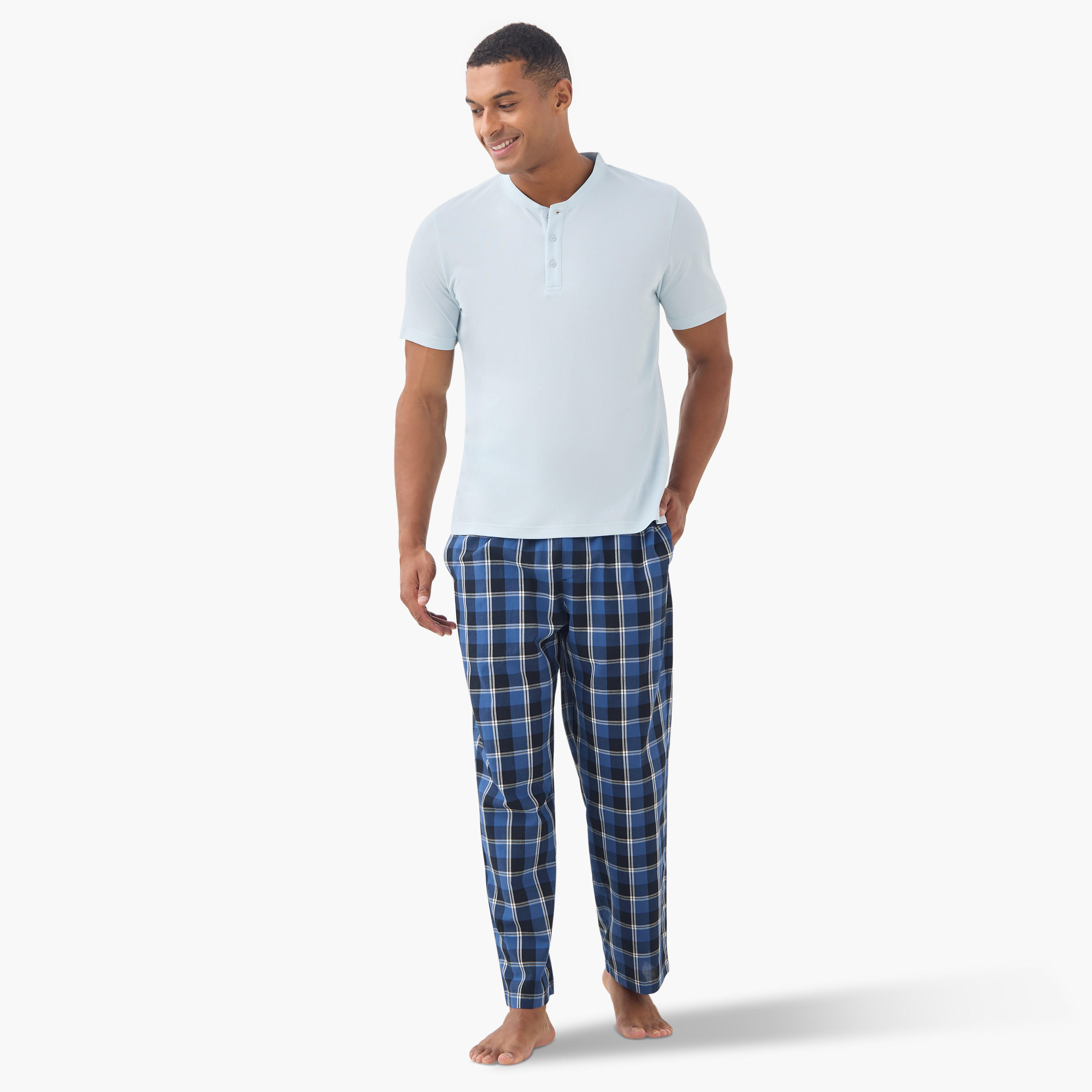 Checked Pyjama Set-men-clothing-nightwear-sets-image-1