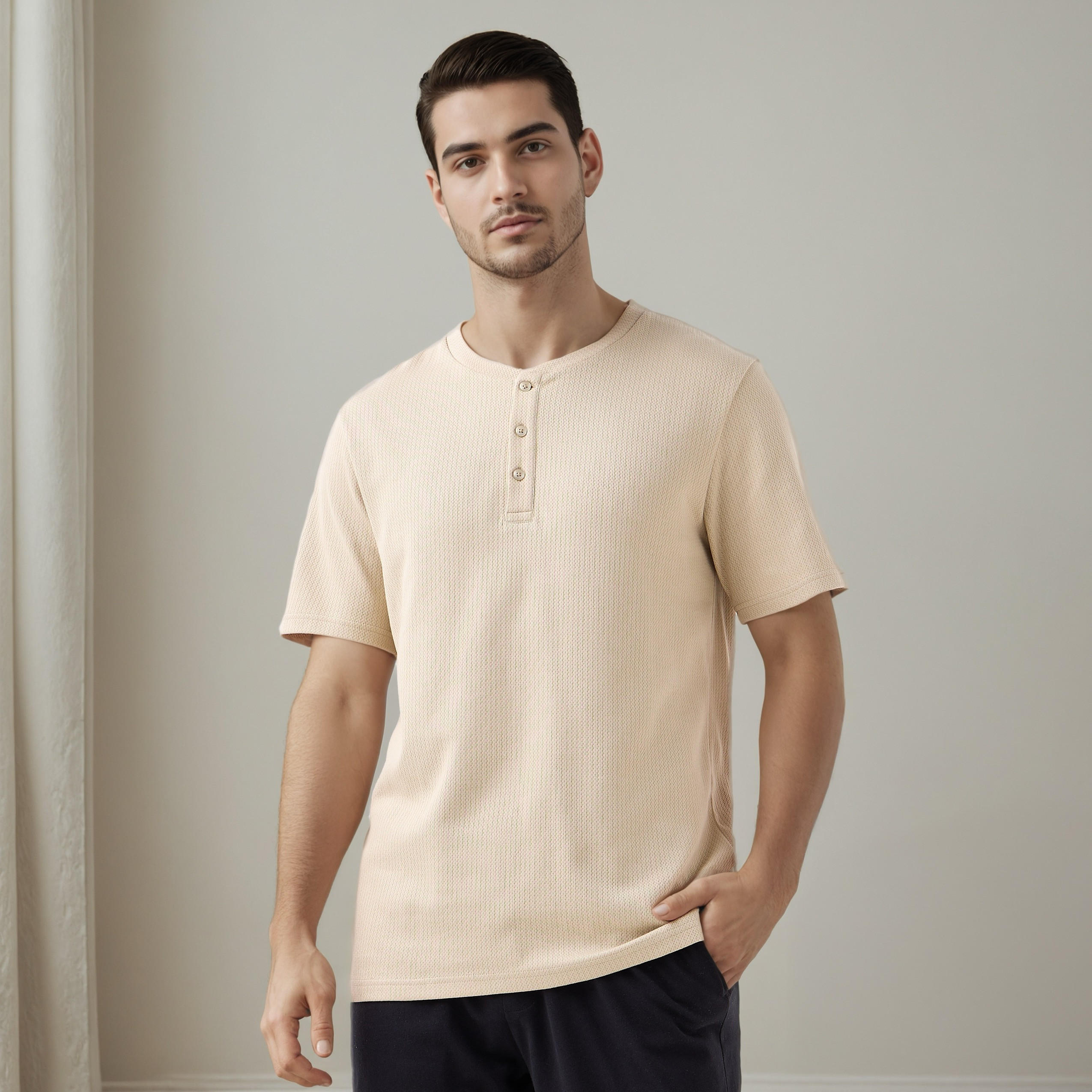 طقم بيجاما بارز الملمس-men-clothing-nightwear-sets-image-4