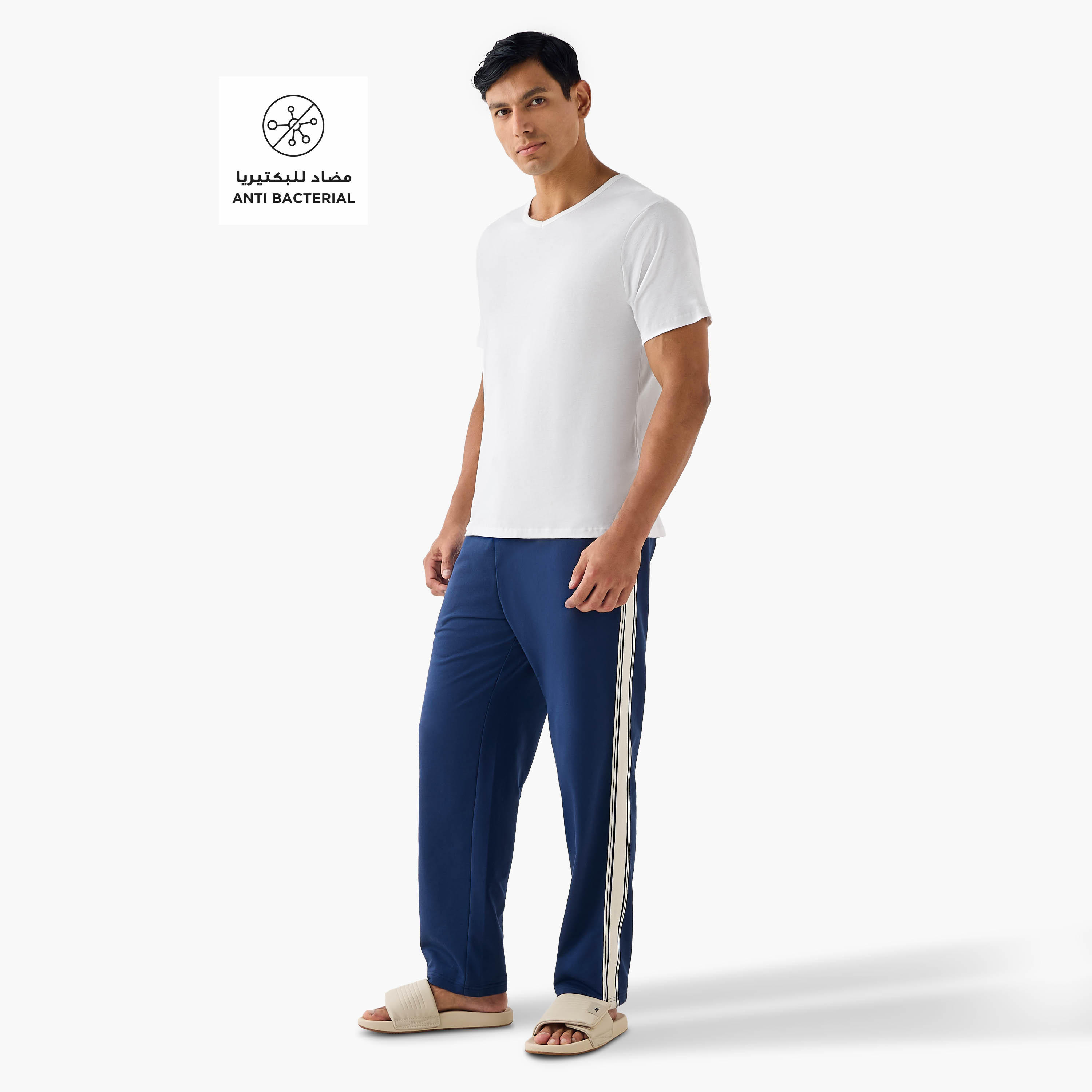 بنطلون بيجاما مقلم برباط إغلاق وجيوب-men-clothing-nightwear-pyjamaandshorts-image-4