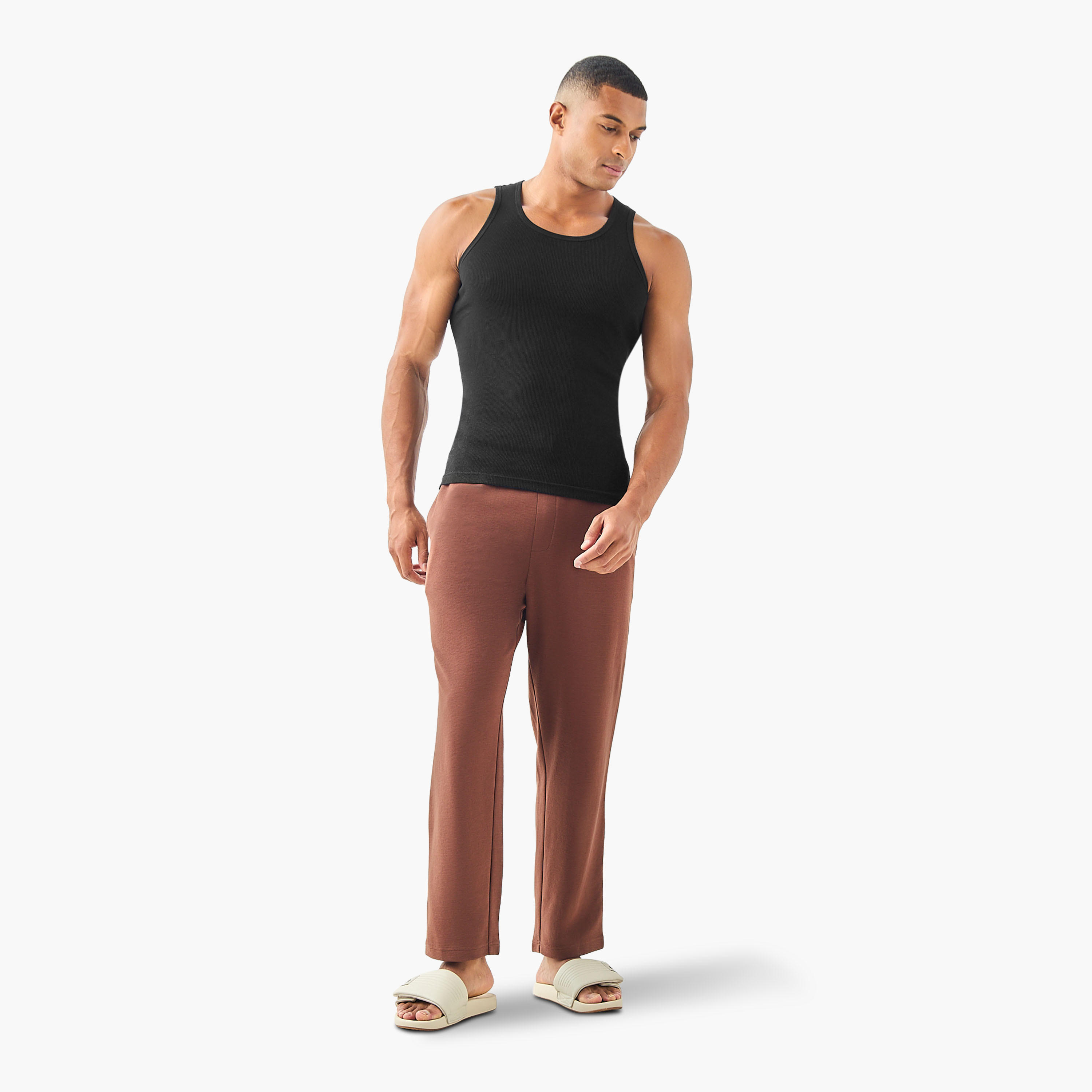 Striped Pyjama with Drawstring Closure and Pockets-men-clothing-nightwear-pyjamaandshorts-image-2
