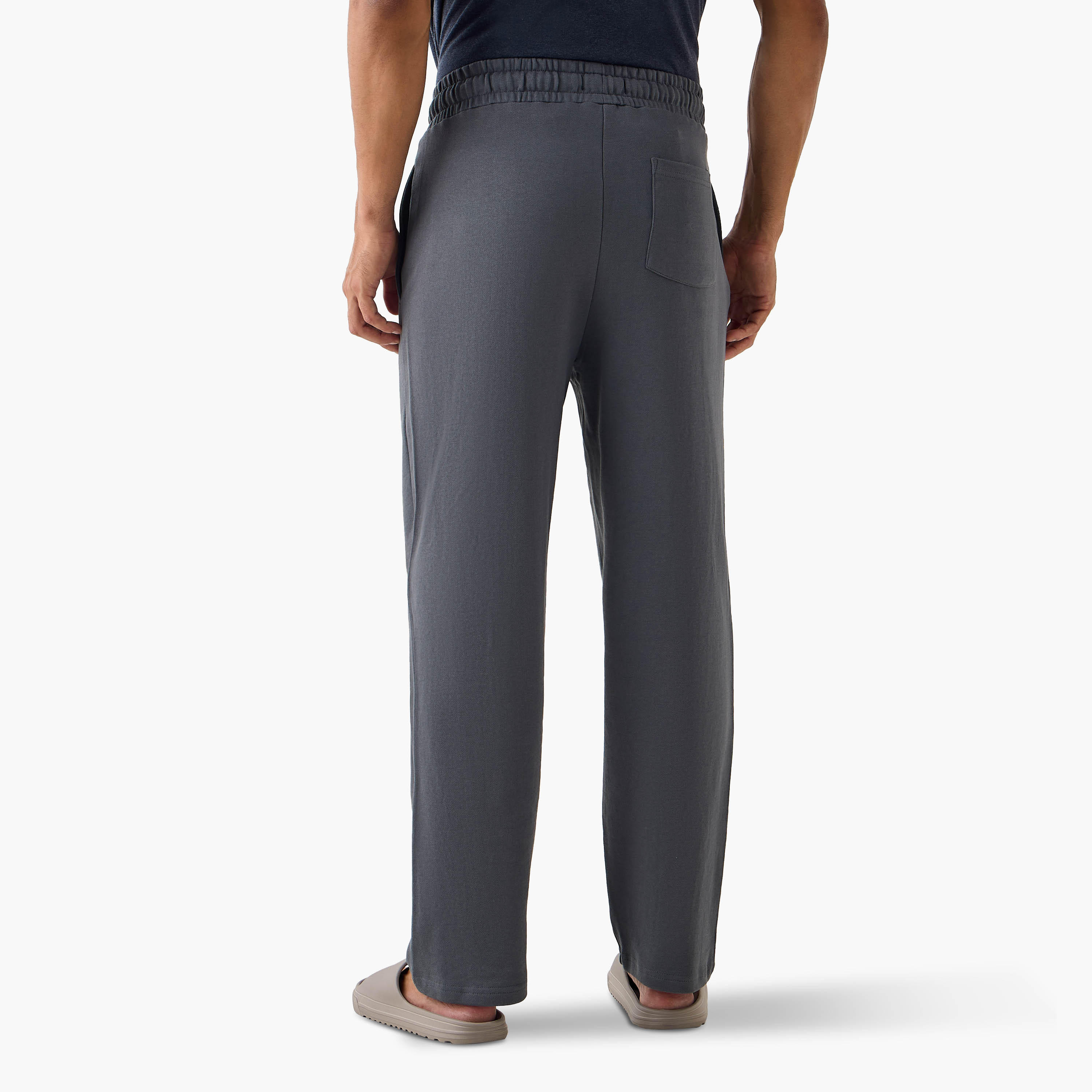 Textured Lounge Track Pants with Drawstring Waistband and Pockets-men-clothing-nightwear-pyjamaandshorts-image-3