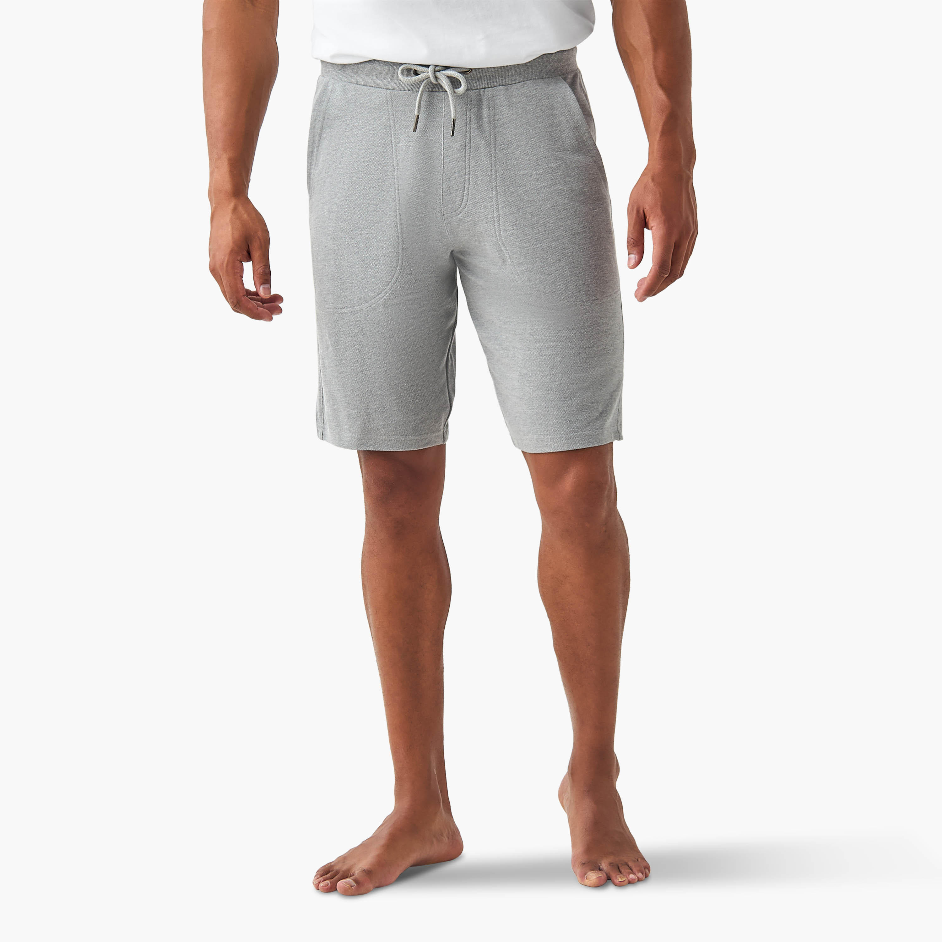 Panelled Lounge Shorts with Drawstring Closure and Pockets-men-clothing-bottoms-shorts-image-1