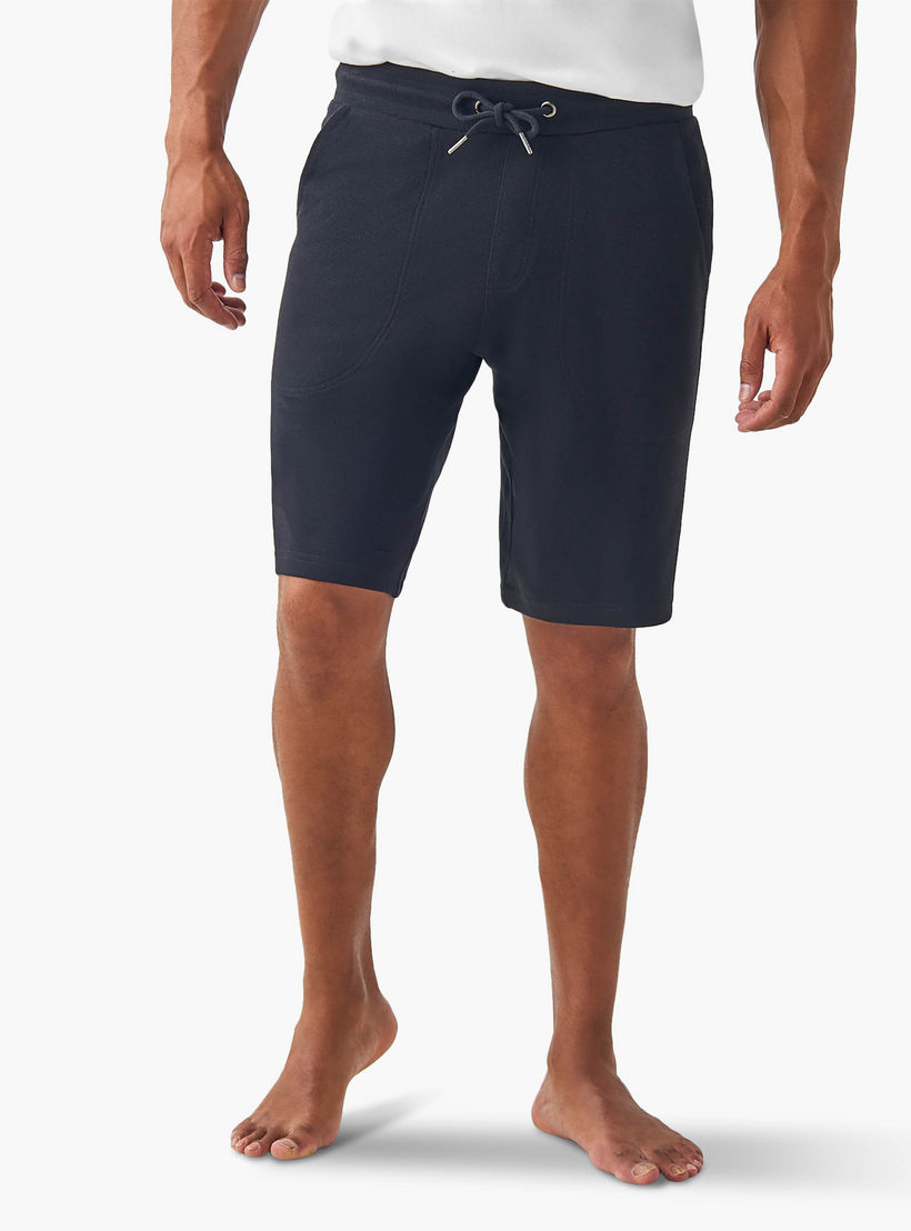 Panelled Lounge Shorts with Drawstring Closure and Pockets-men-clothing-bottoms-shorts-image-1