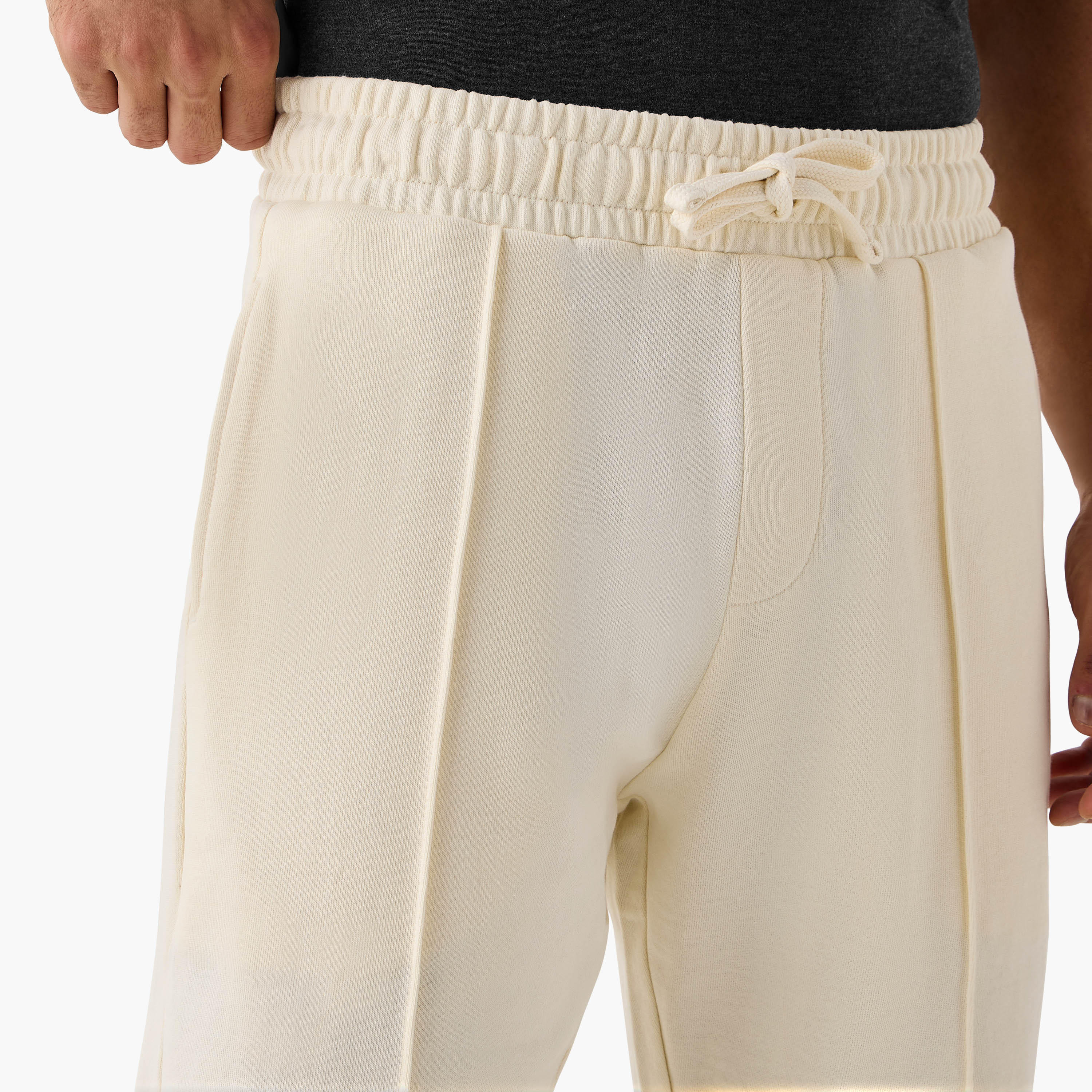 Panelled Lounge Shorts with Drawstring Closure and Pockets-men-clothing-bottoms-shorts-image-4