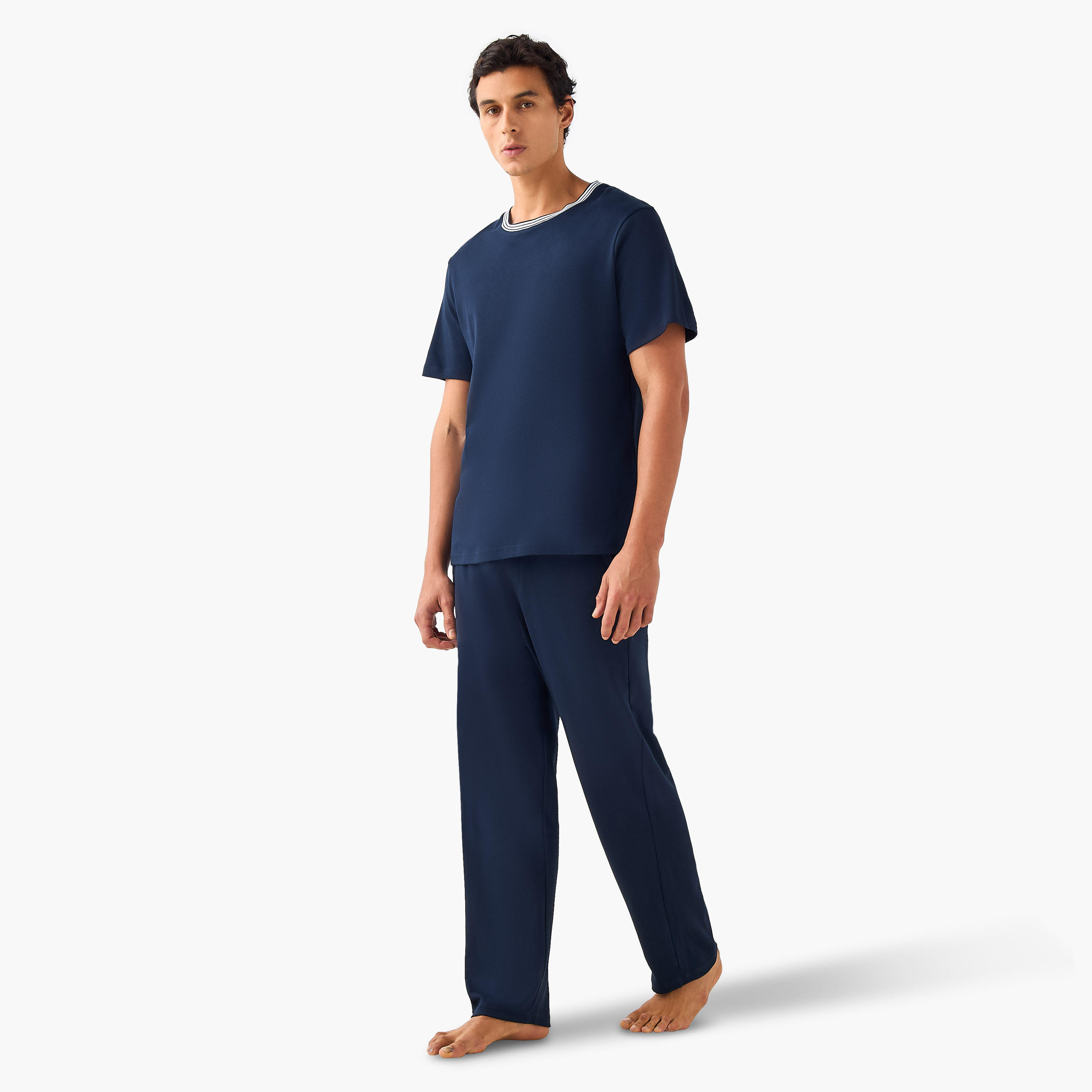 طقم بيجاما بياقة مخططة-men-clothing-nightwear-sets-image-6
