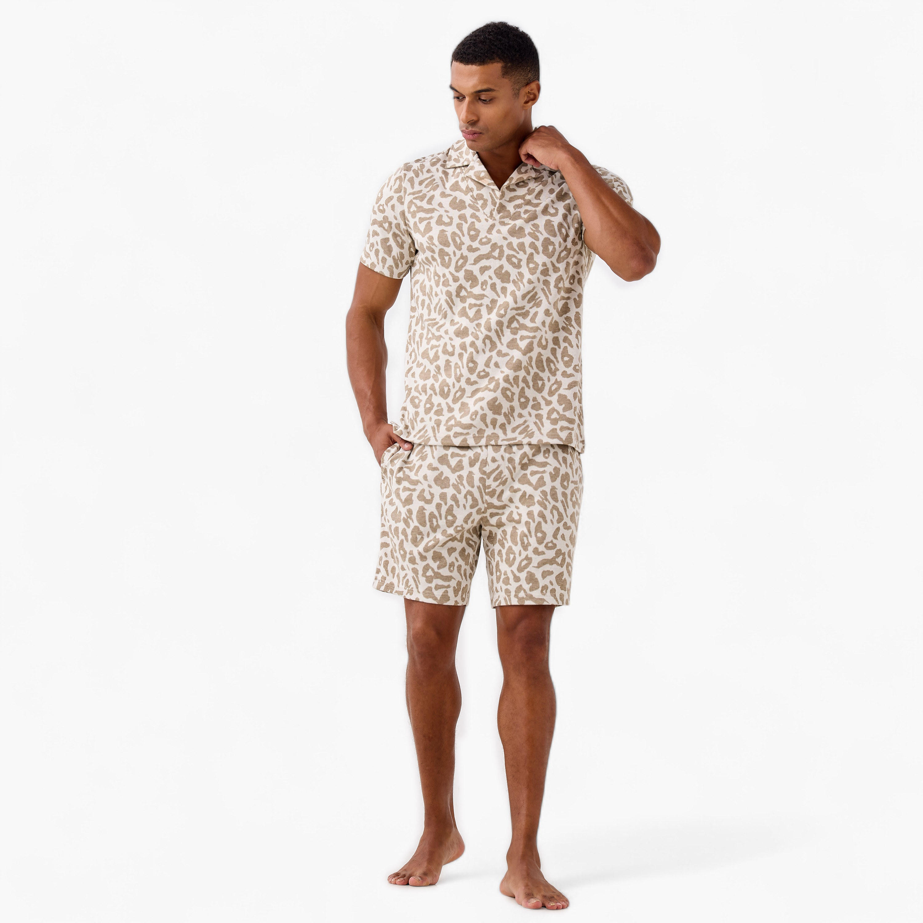 Printed Shorts Set-men-clothing-nightwear-sets-image-1