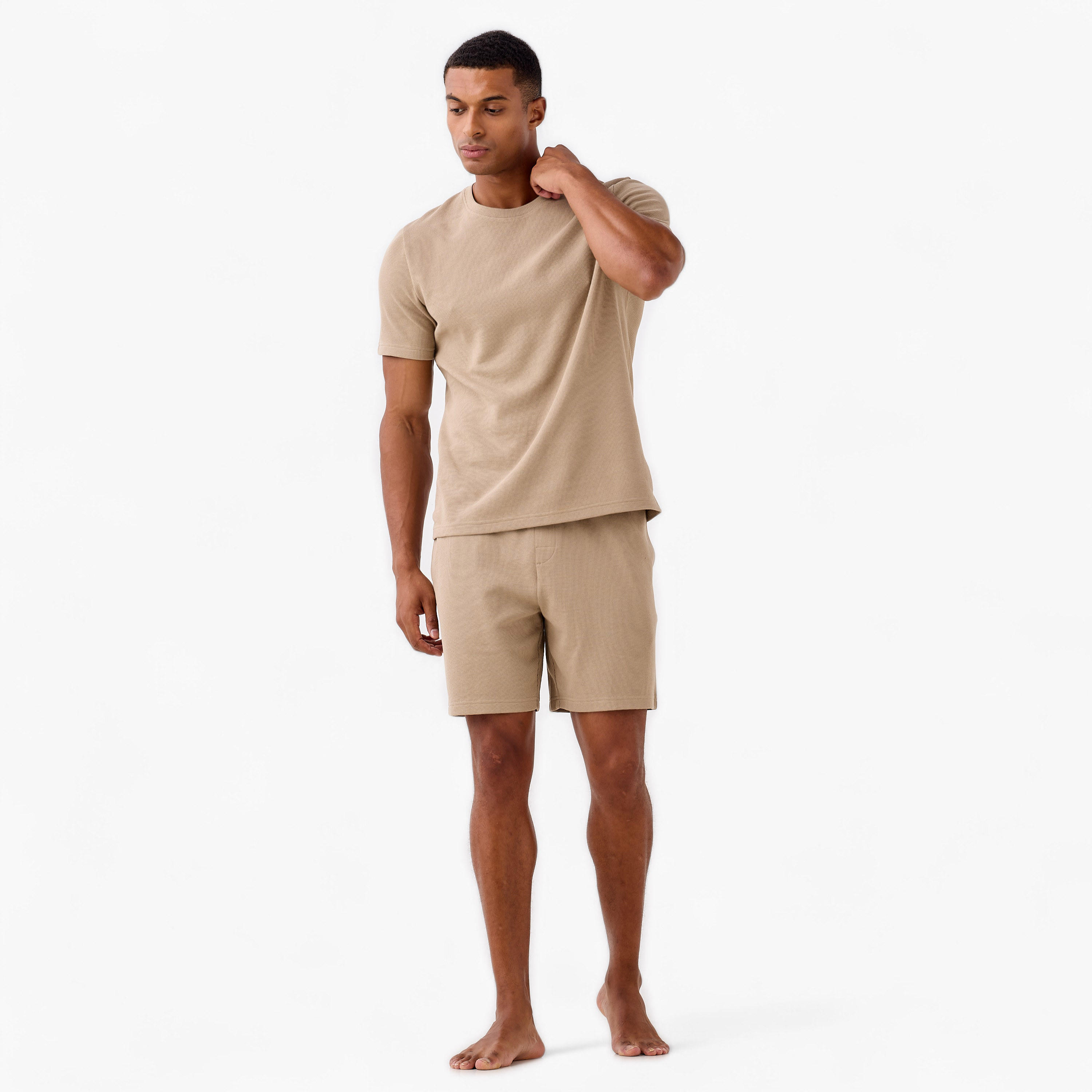 Textured Shorts Set-men-clothing-nightwear-sets-image-1