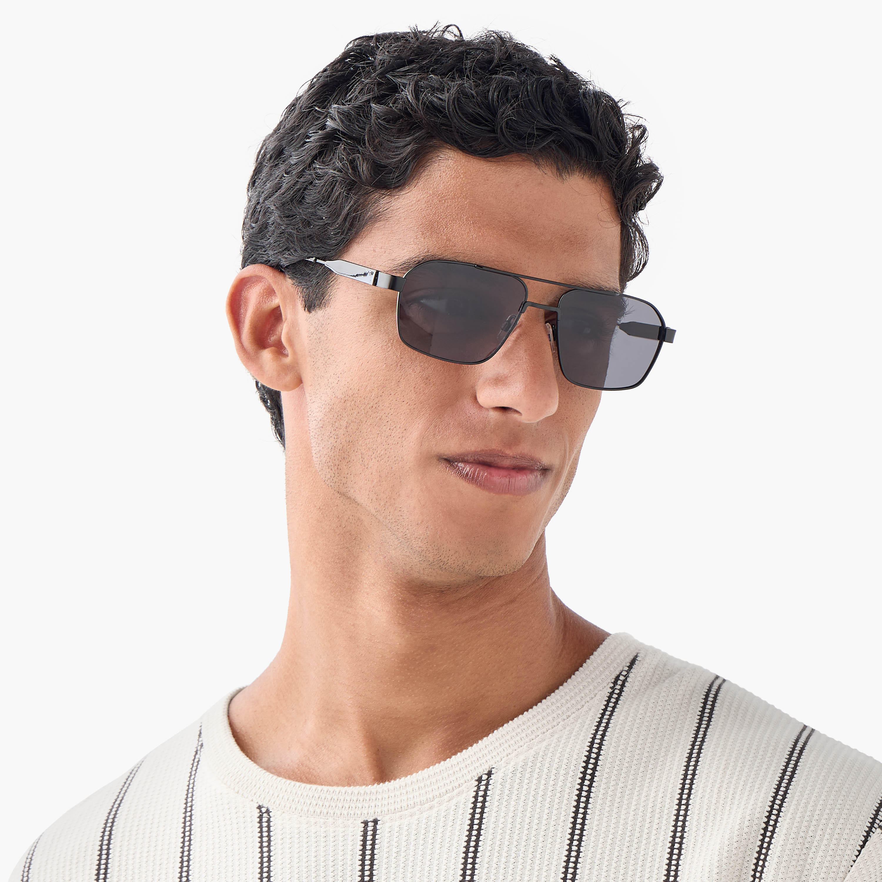 Full Rim Square Frame Sunglasses with Nose Pads-men-sunglasses-image-2