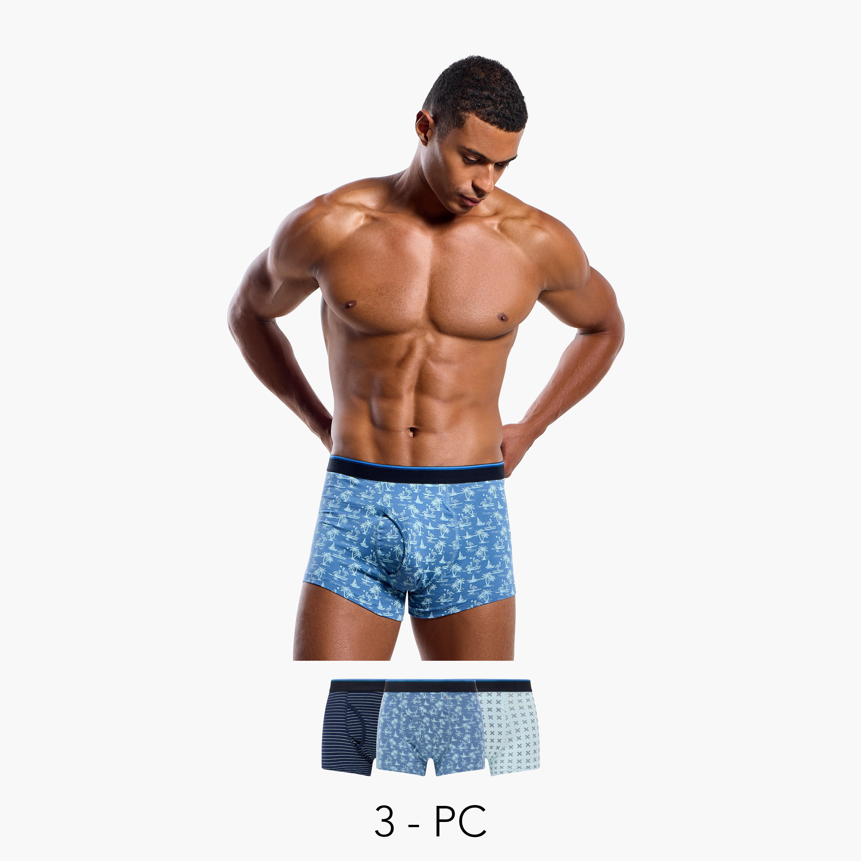 Set of 3 - Printed Trunks-men-clothing-innerwear-underwear-image-1