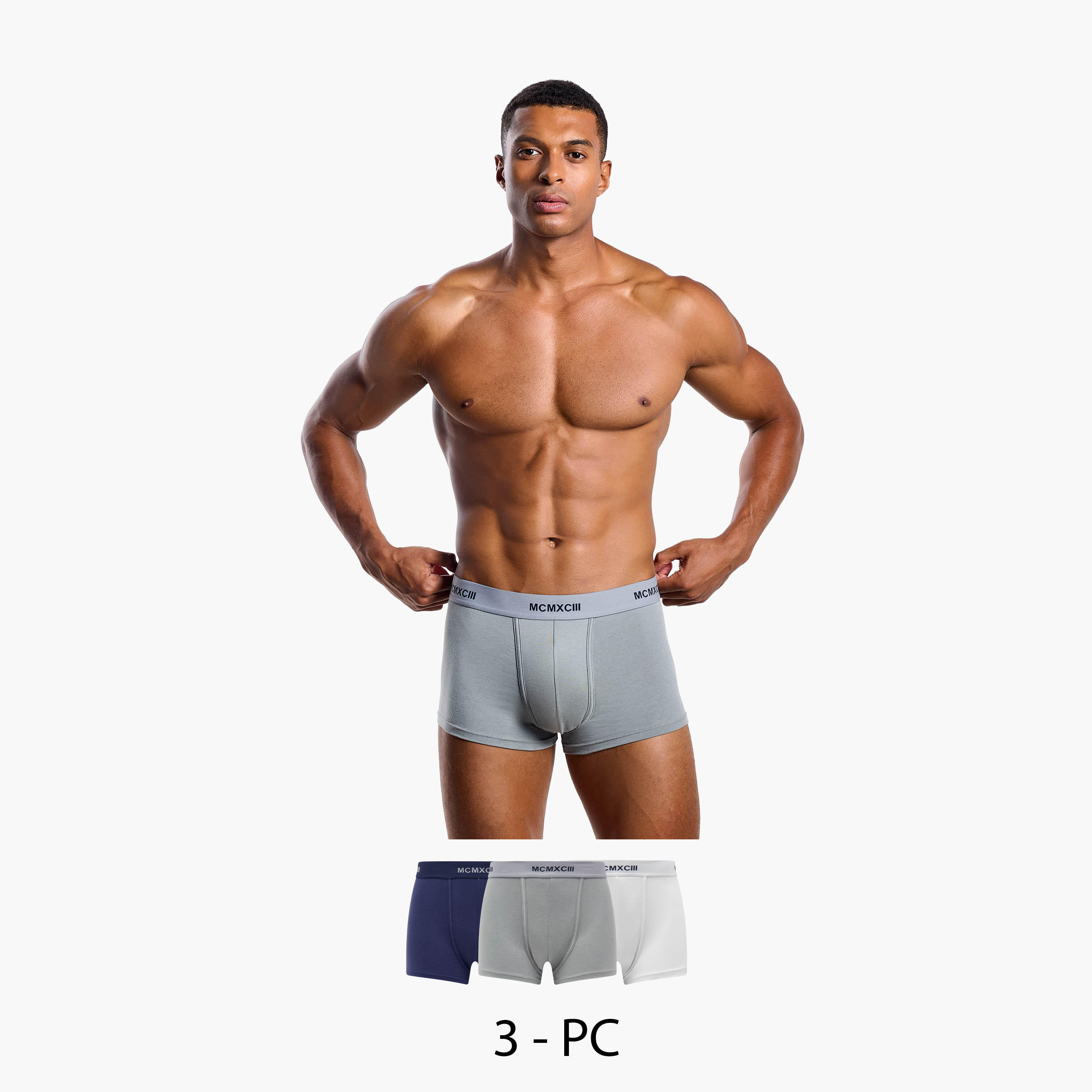 سراويل ترانك هيبستر داخلية بخصر مطاطي وطبعات للرجال - طقم من 3-men-clothing-innerwear-underwear-image-1