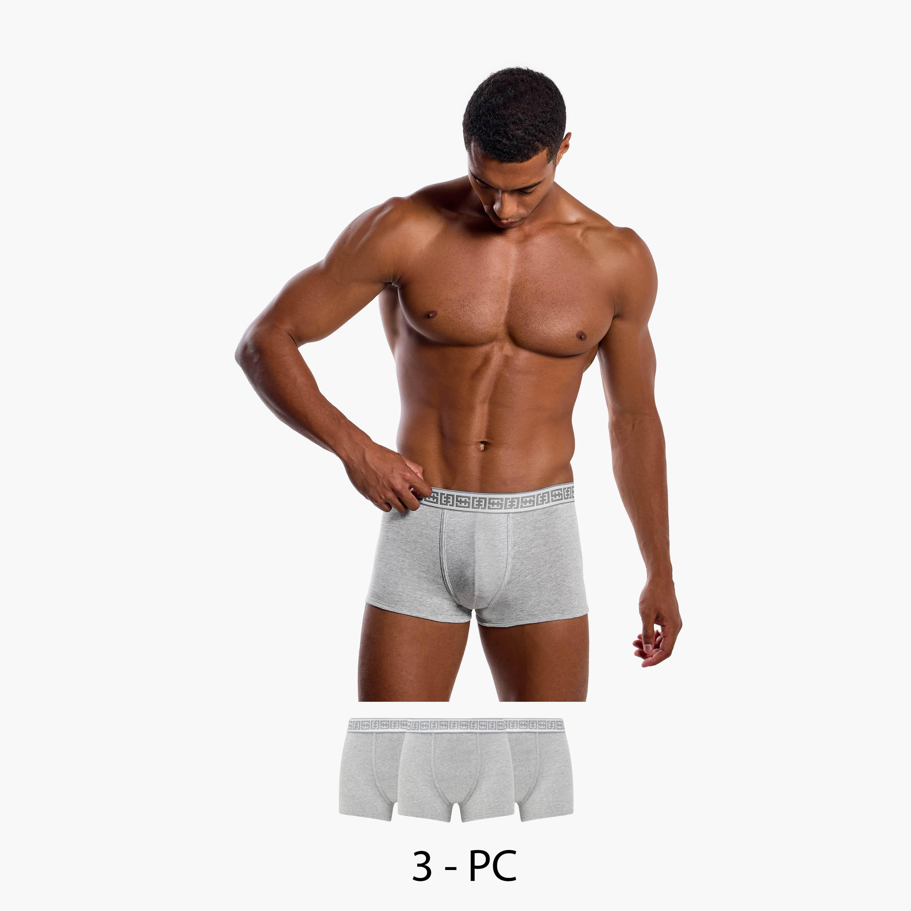 سراويل ترانك هيبستر مزيج القطن بطبعات للرجال - طقم من 3-men-clothing-innerwear-underwear-image-1