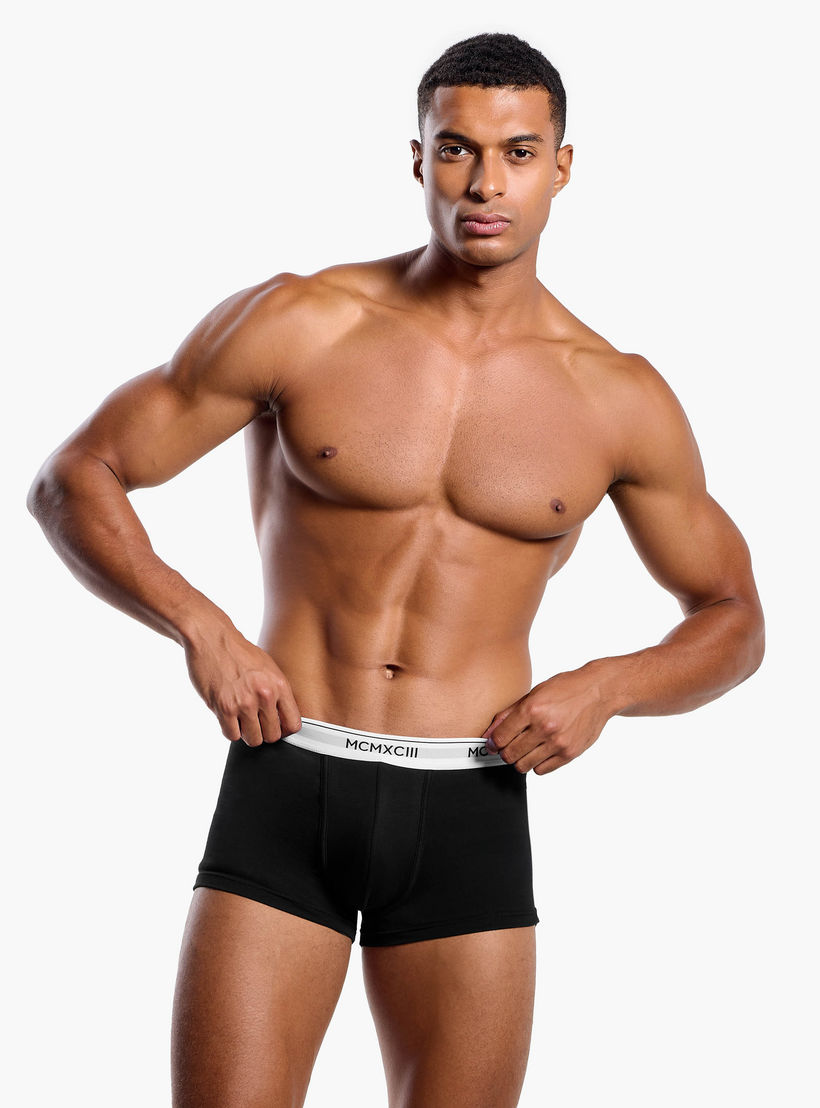 سراويل ترانك مزيج القطن بخصر بطبعات للرجال - طقم من 3-men-clothing-innerwear-underwear-image-2