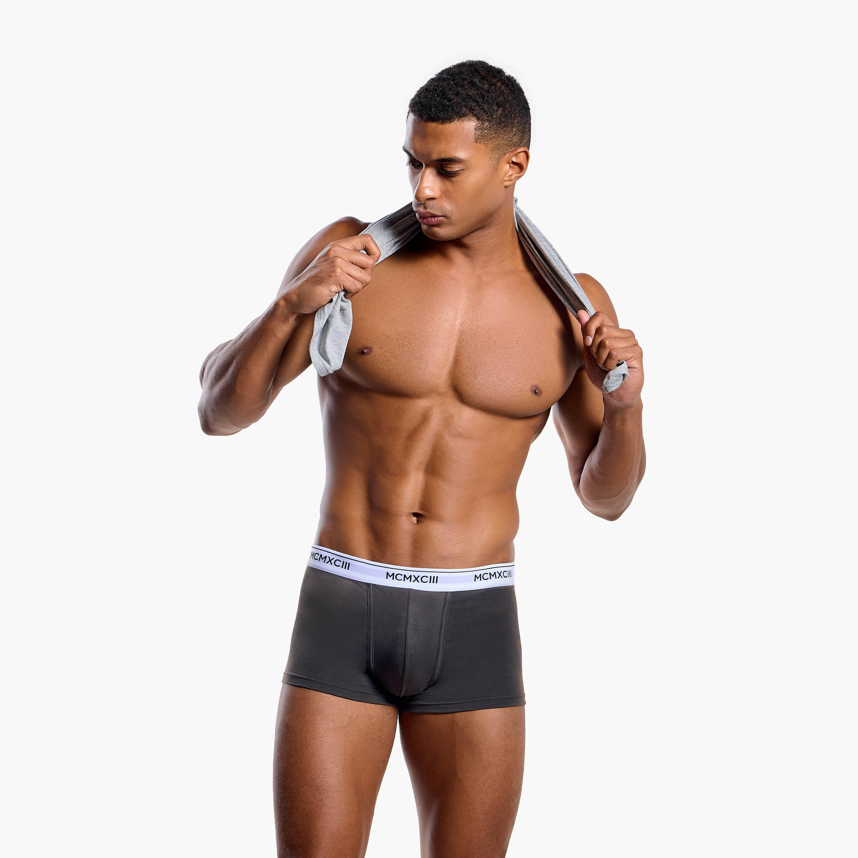 سراويل ترانك مزيج القطن بخصر بطبعات للرجال - طقم من 3-men-clothing-innerwear-underwear-image-5