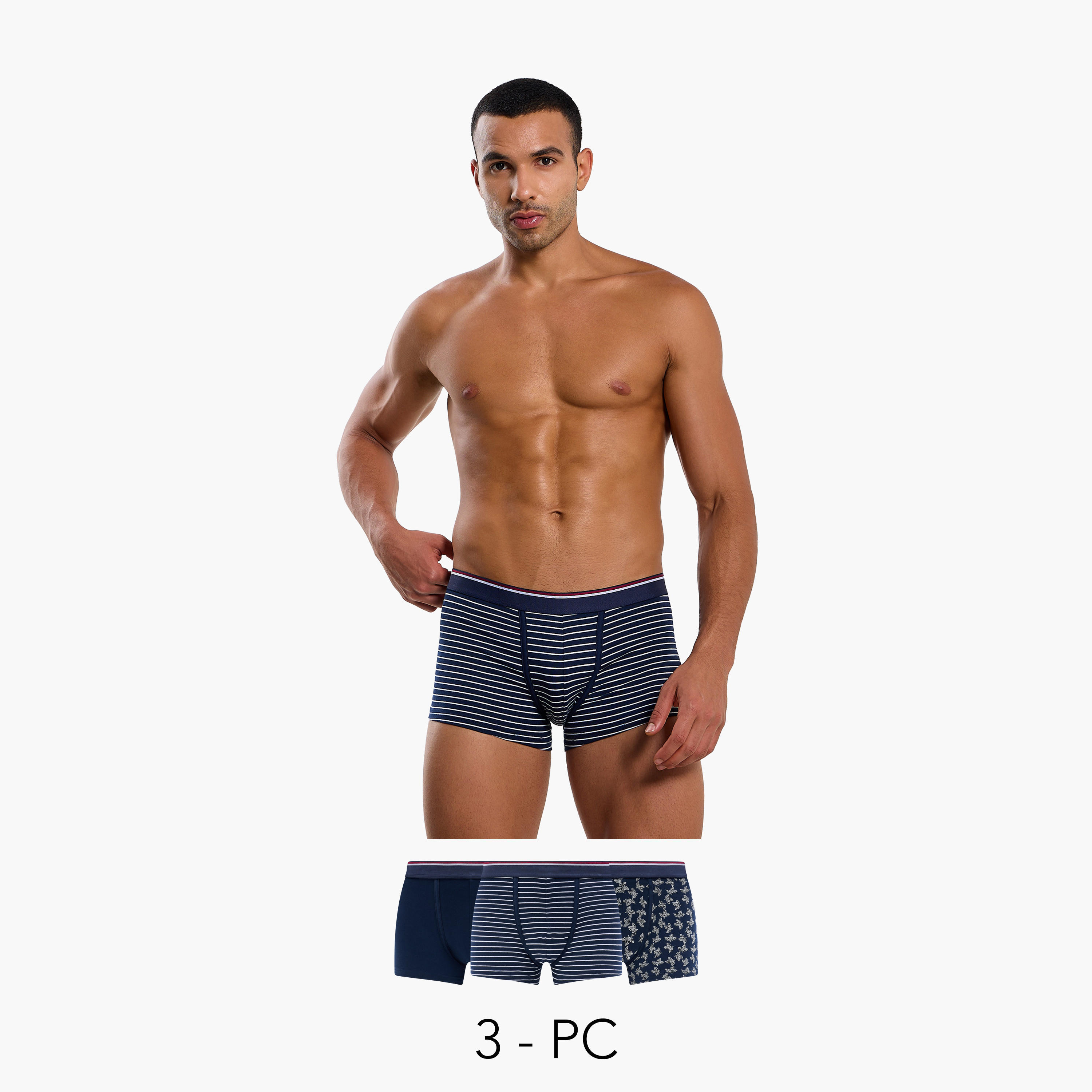 سروال داخلي هيبستر بمزيج القطن وبطبعات متنوعة للرجال - طقم من 3 قطع-men-clothing-innerwear-underwear-image-1