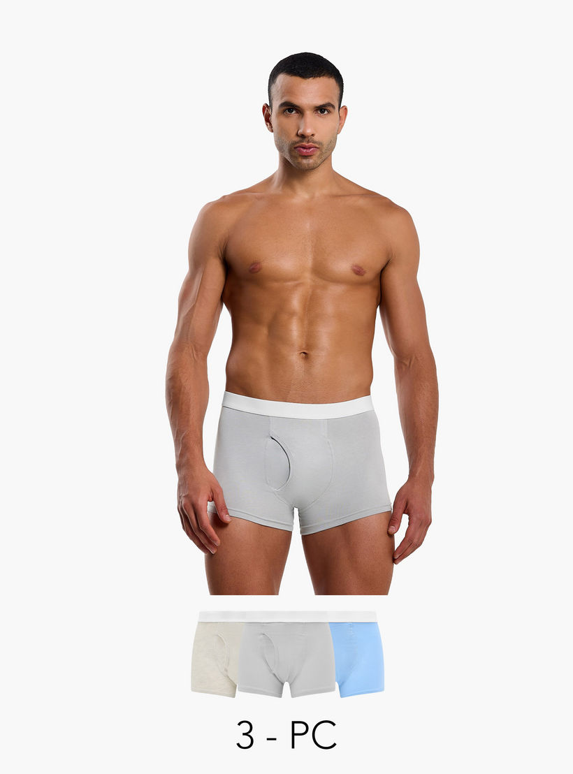 بوكسرات مزيج قطن بخصر متباين للرجال - طقم 3 قطع-men-clothing-innerwear-underwear-image-1