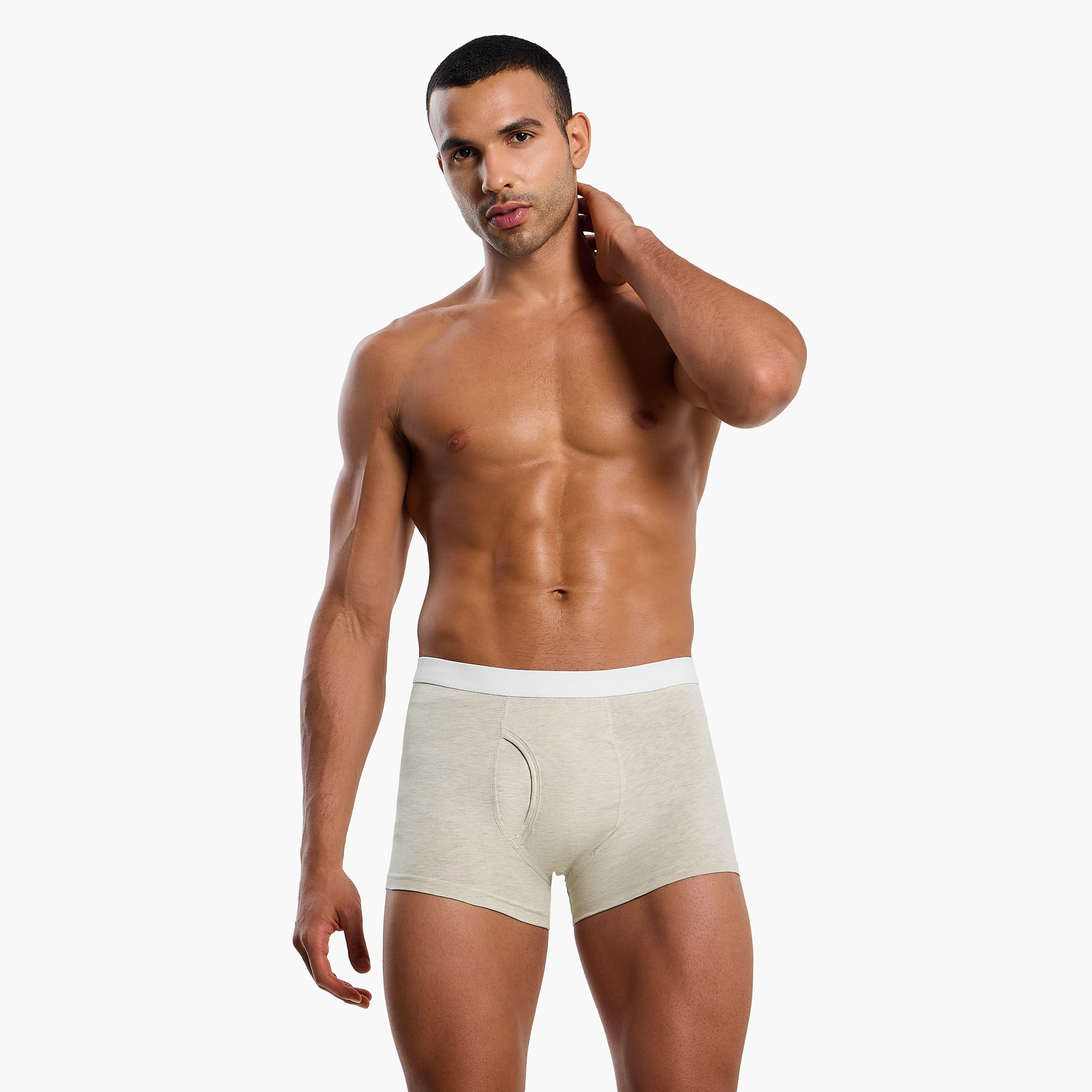 بوكسرات مزيج قطن بخصر متباين للرجال - طقم 3 قطع-men-clothing-innerwear-underwear-image-2