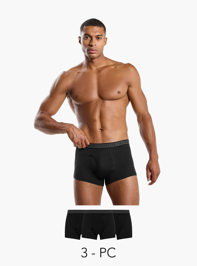 Men Geometric Print Cotton Trunks - Pack of 3-men-clothing-innerwear-underwear-image-1