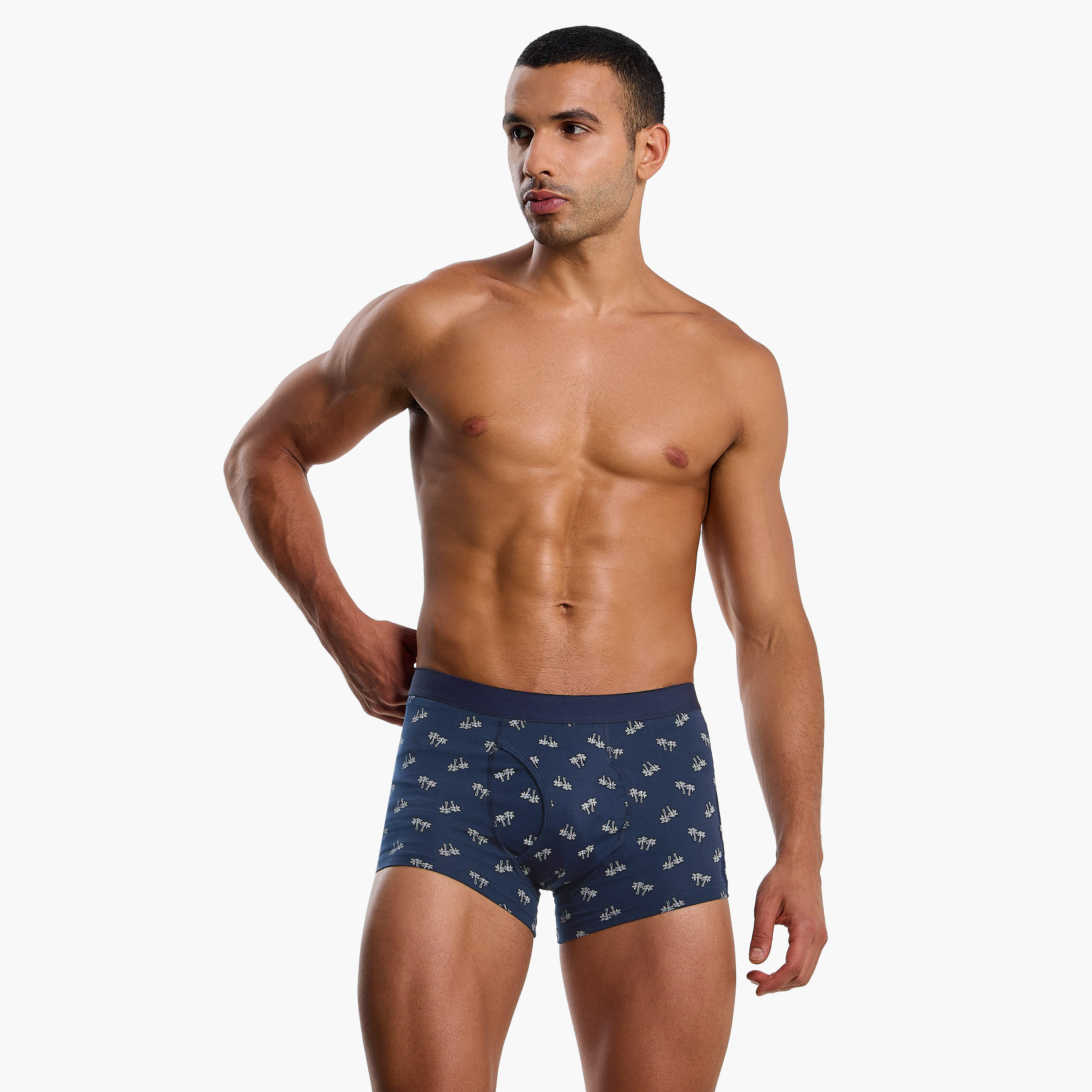Men Assorted Prints Cotton Blend Trunks - Pack of 3-men-clothing-innerwear-underwear-image-3