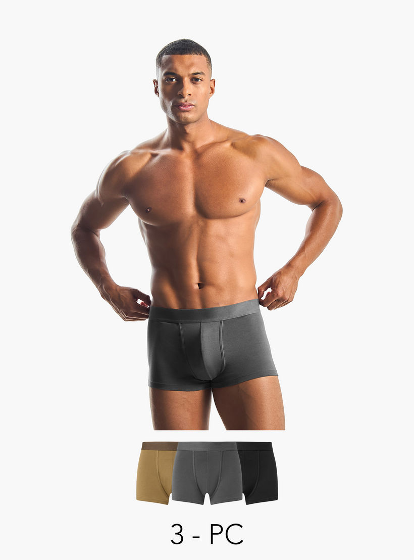 Men Cotton Blend Trunks - Pack of 3-men-clothing-innerwear-underwear-image-1