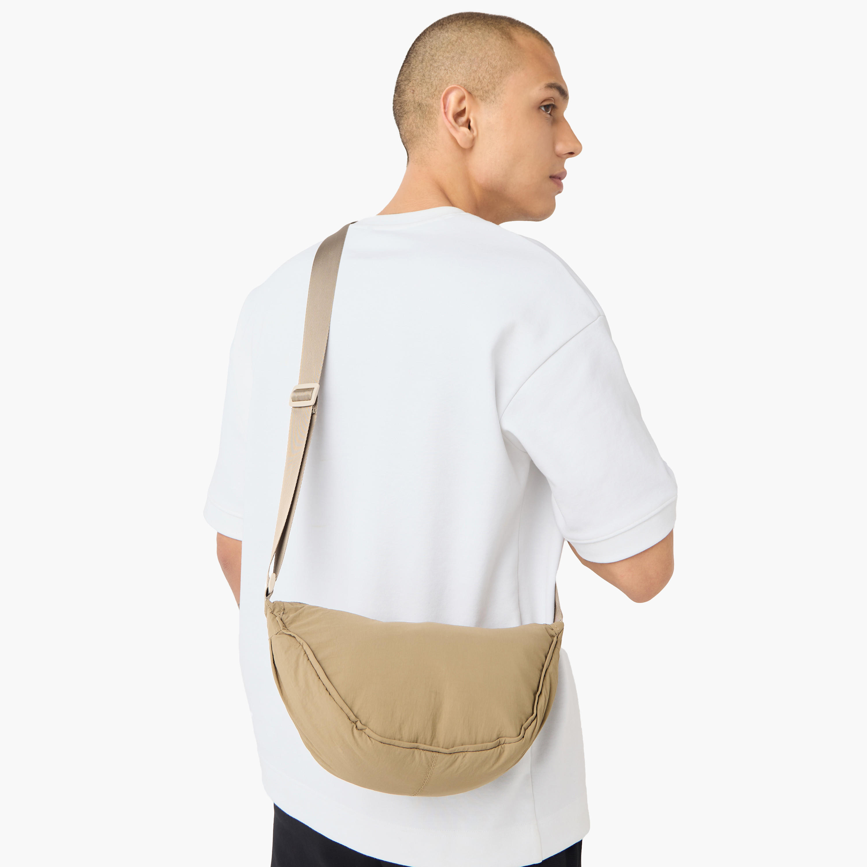 Textured Sling Bag with Adjustable Strap-men-bags-image-2