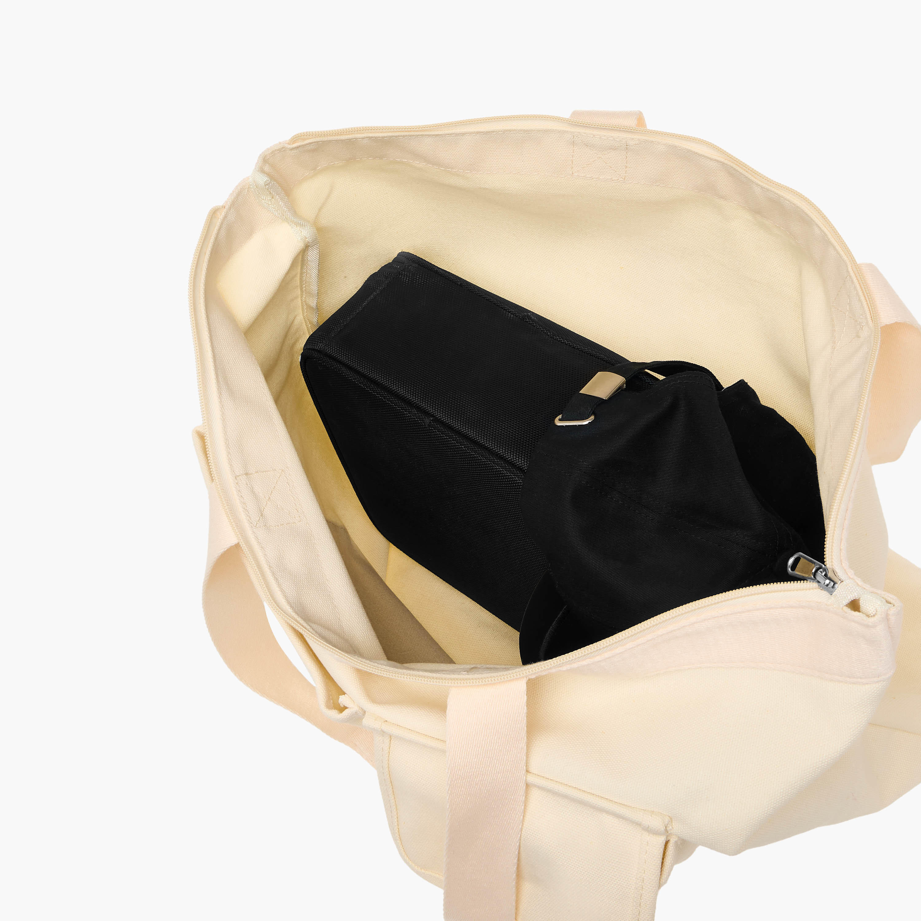 Canvas Tote Bag with Pockets and Double Handles-men-bags-image-7