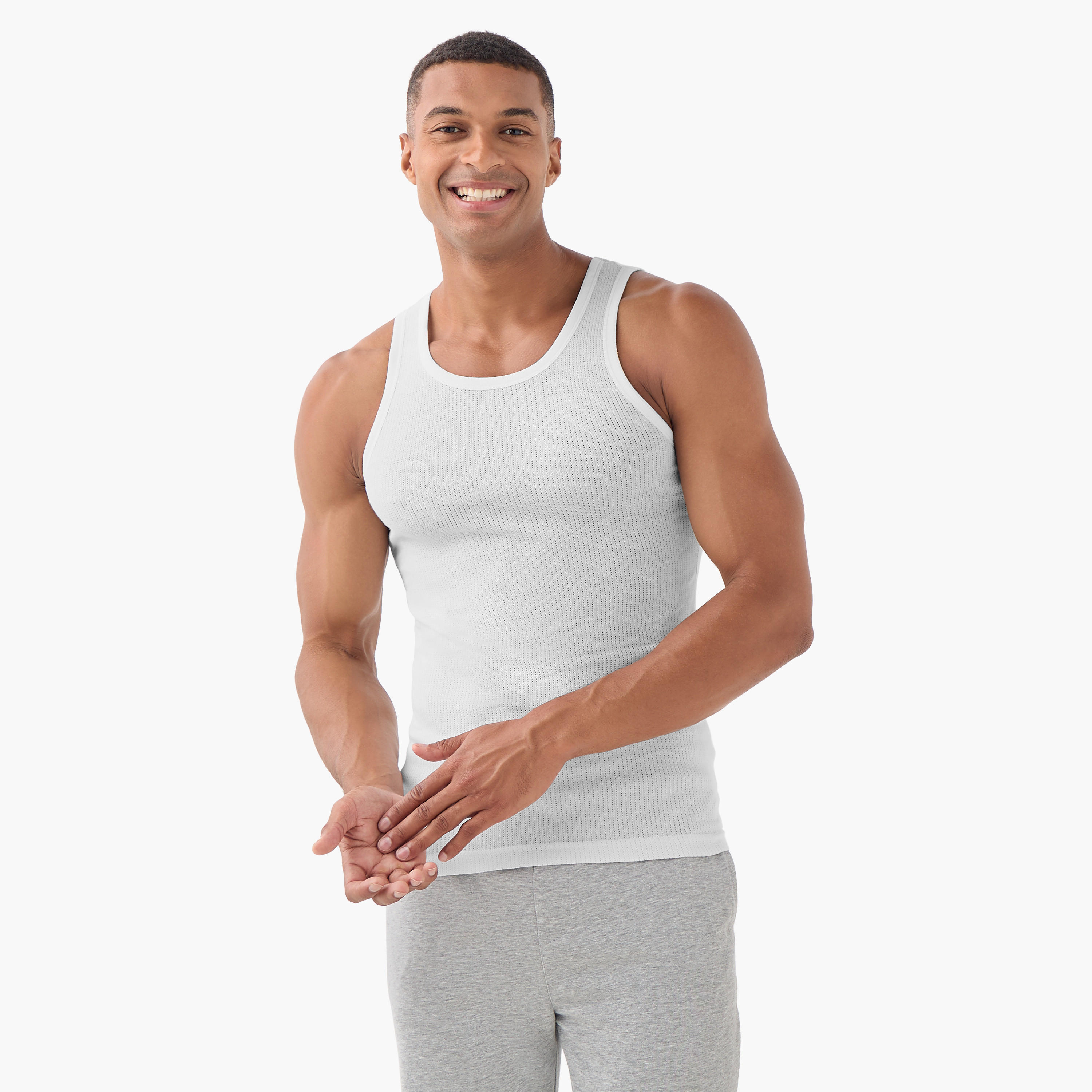 Set of 3 - Waffle Textured Vest-men-clothing-innerwear-vests-image-2