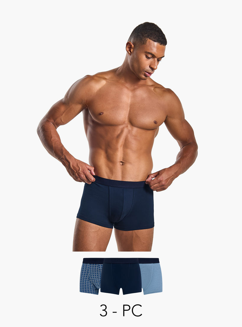 شورتات ترانك رجالي من مزيج القطن - عبوة من 3 قطع-men-clothing-innerwear-underwear-image-1