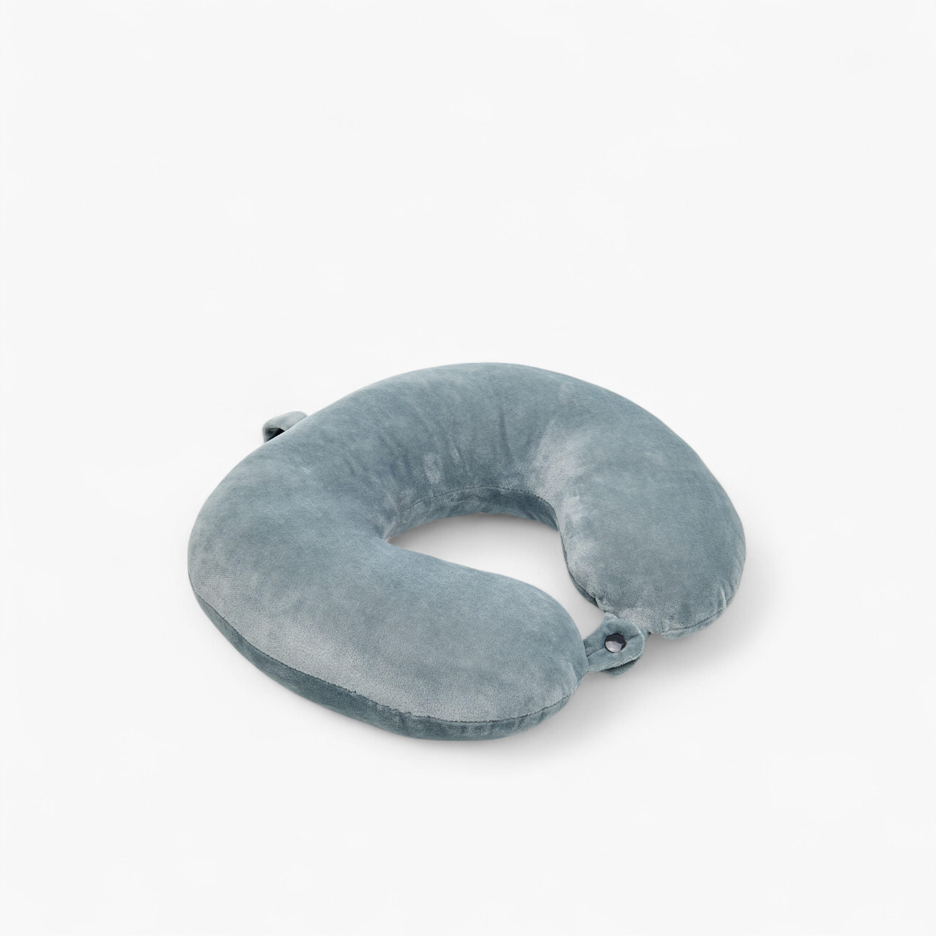 Velour Travel Neck Pillow with Snap Button Closure-travel-pillows-image-1
