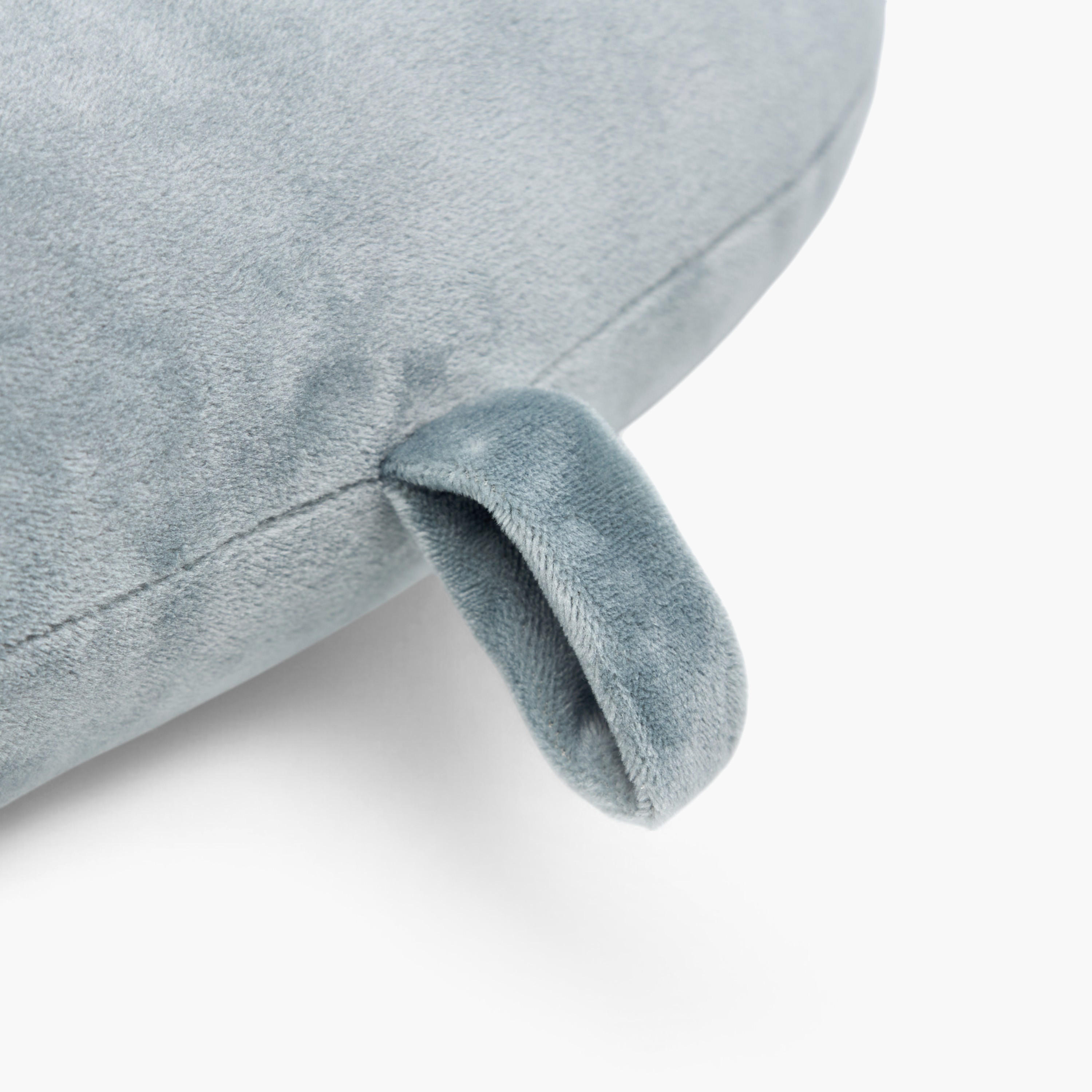 Velour Travel Neck Pillow with Snap Button Closure-travel-pillows-image-3