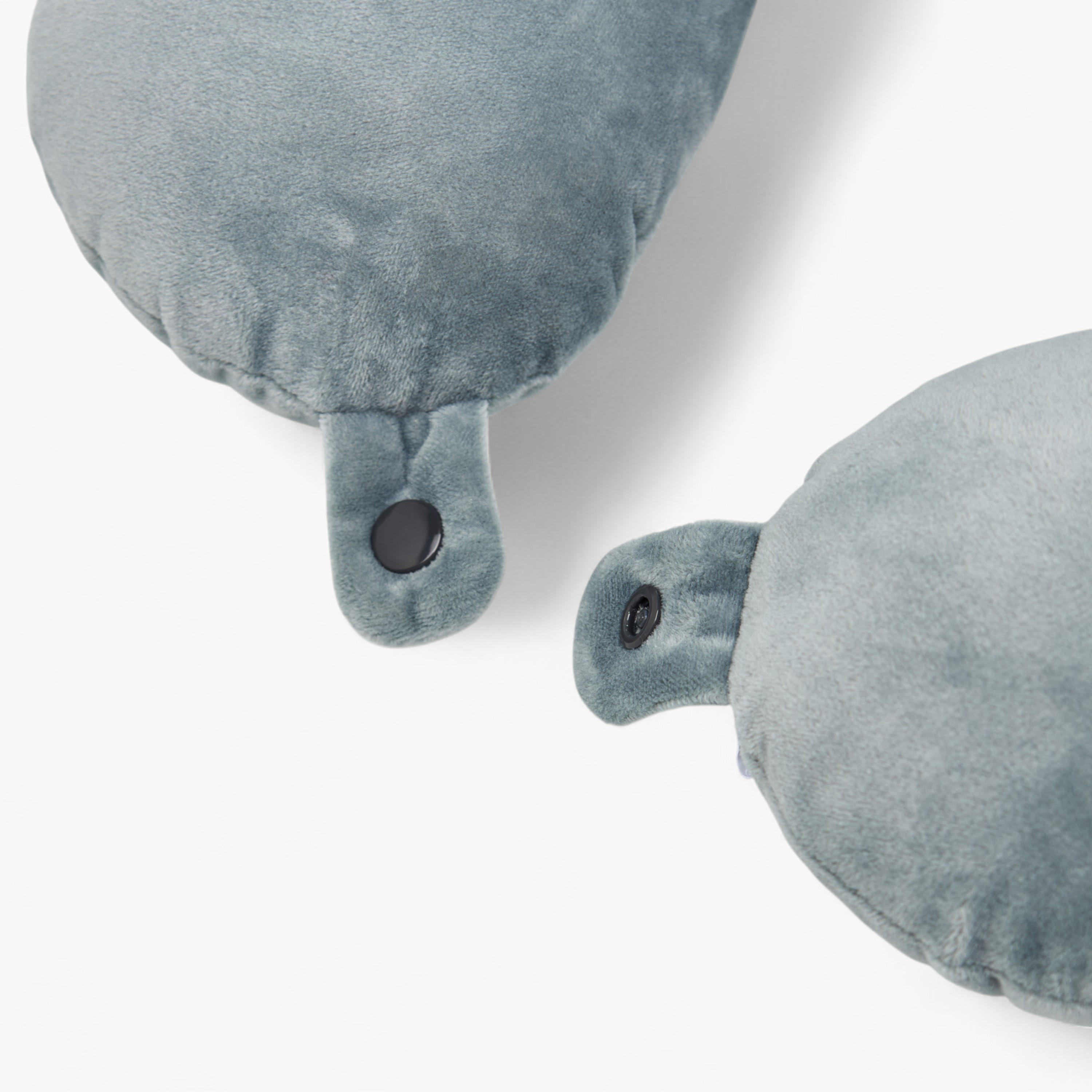 Velour Travel Neck Pillow with Snap Button Closure-travel-pillows-image-4