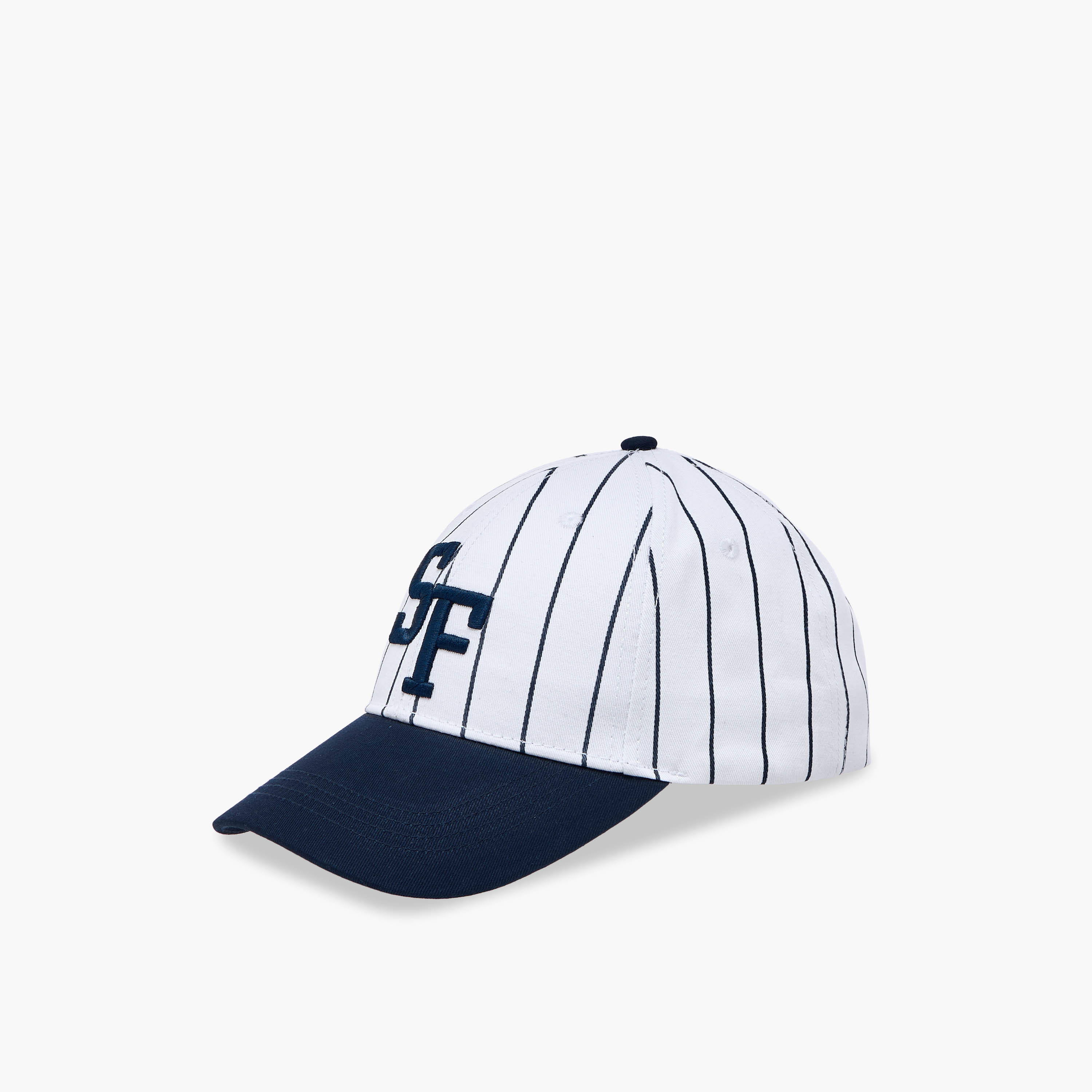Striped Cap with Buckled Strap Closure-men-caps-image-2