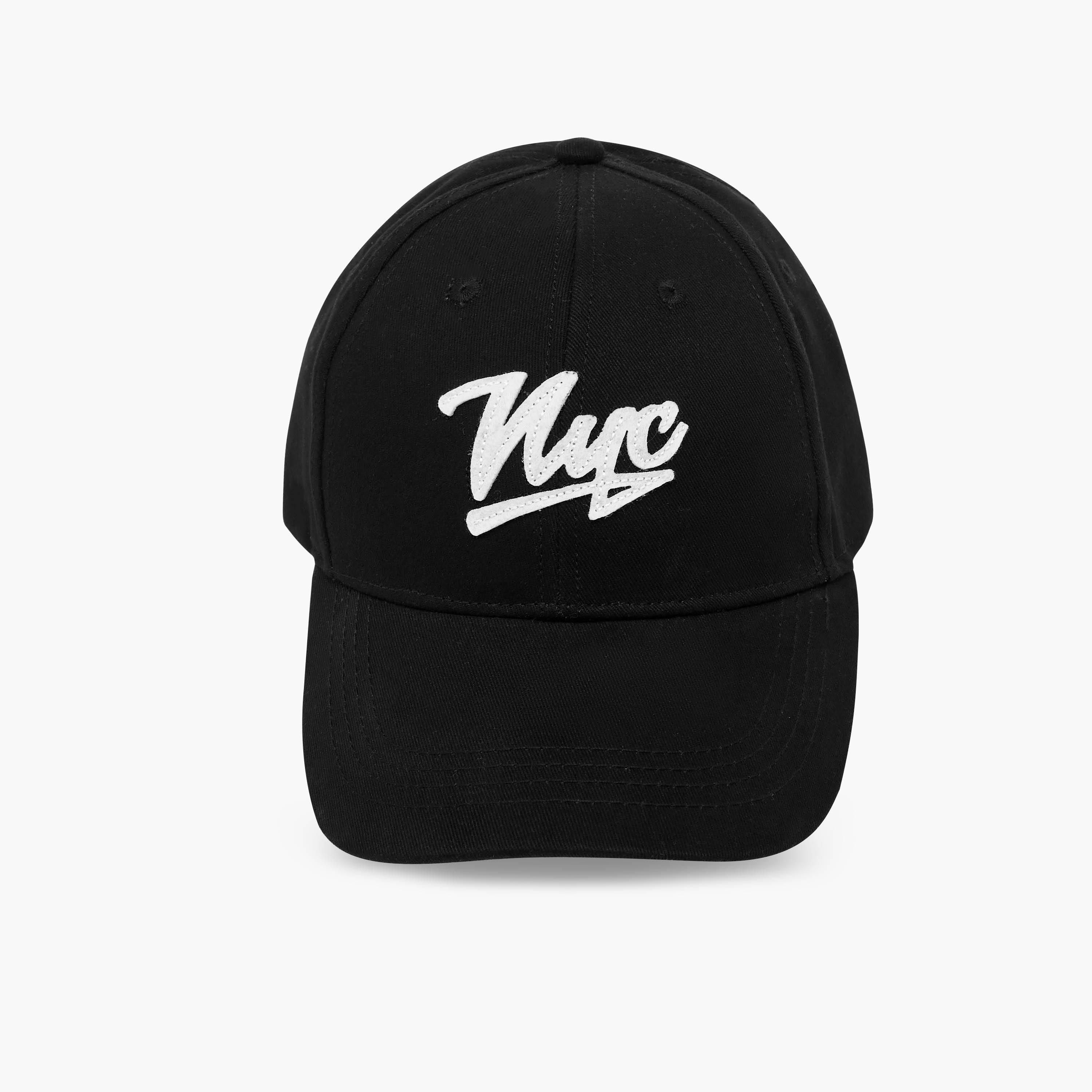NYC Embroidered Cap with Buckled Strap Closure-men-caps-image-1