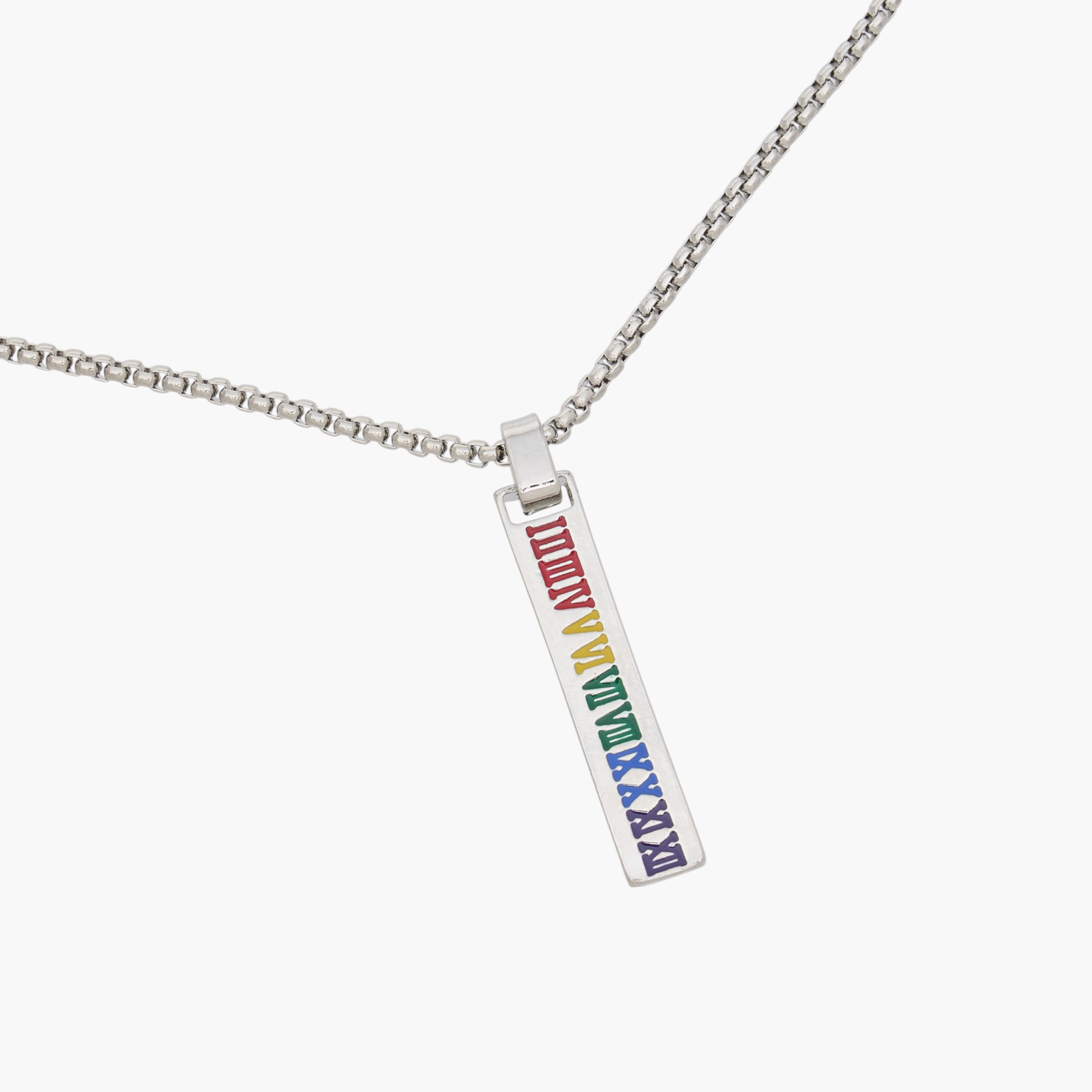 عقد بدلاية بأرقام رومانية ومشبك إغلاق-men-watchesandjewellery-necklacesandpendants-image-4