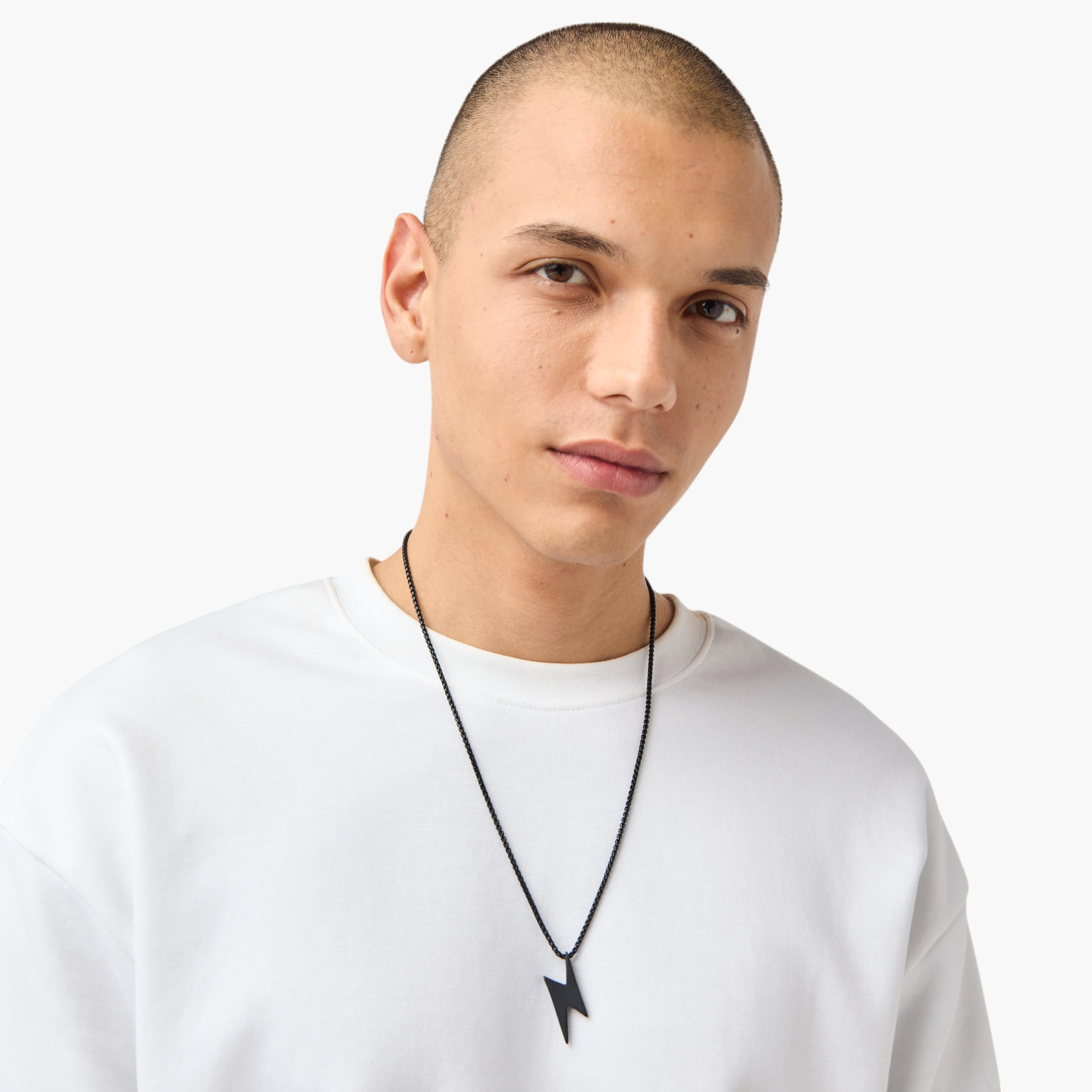 Lightning Bolt Pendant Necklace with Lobster Clasp Closure-men-watchesandjewellery-necklacesandpendants-image-2