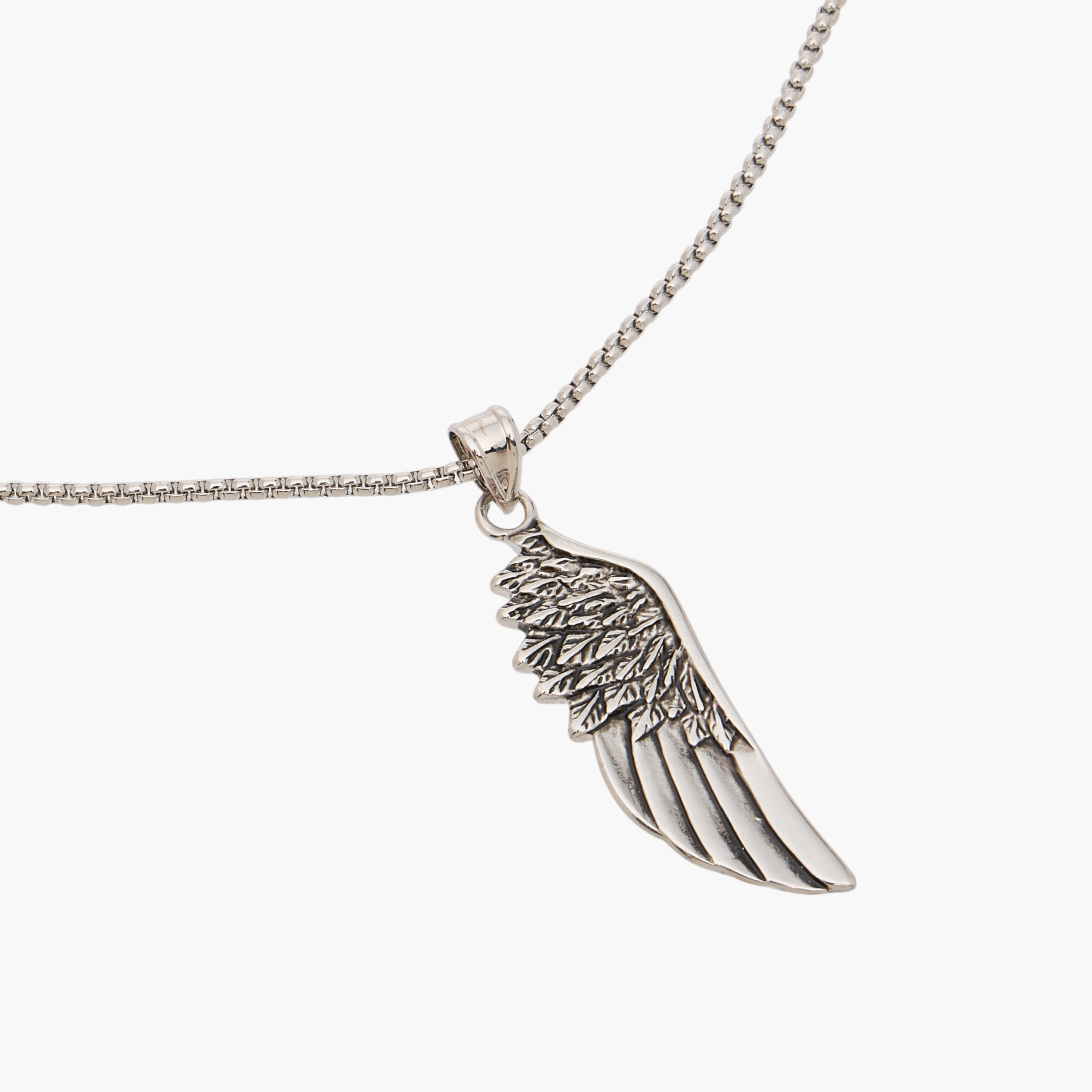 عقد ميتاليك بدلاية جناح ومشبك إغلاق-men-watchesandjewellery-necklacesandpendants-image-4