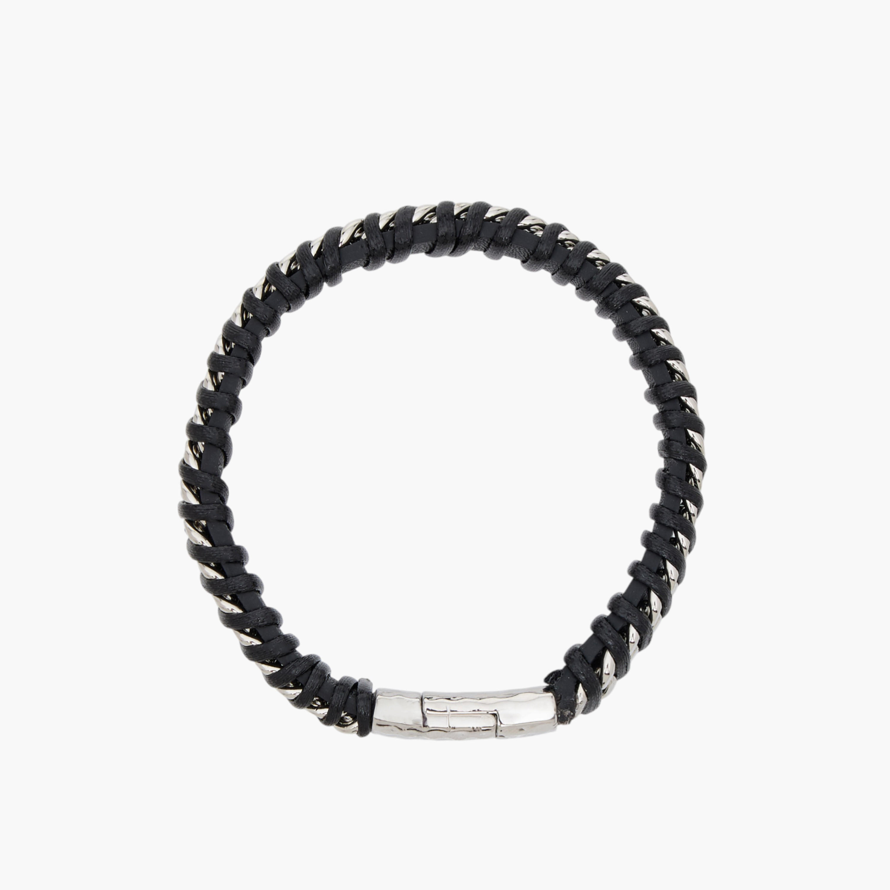 سوار جلد بارز الملمس بقفل مغناطيسي-men-watchesandjewellery-bracelets-image-3