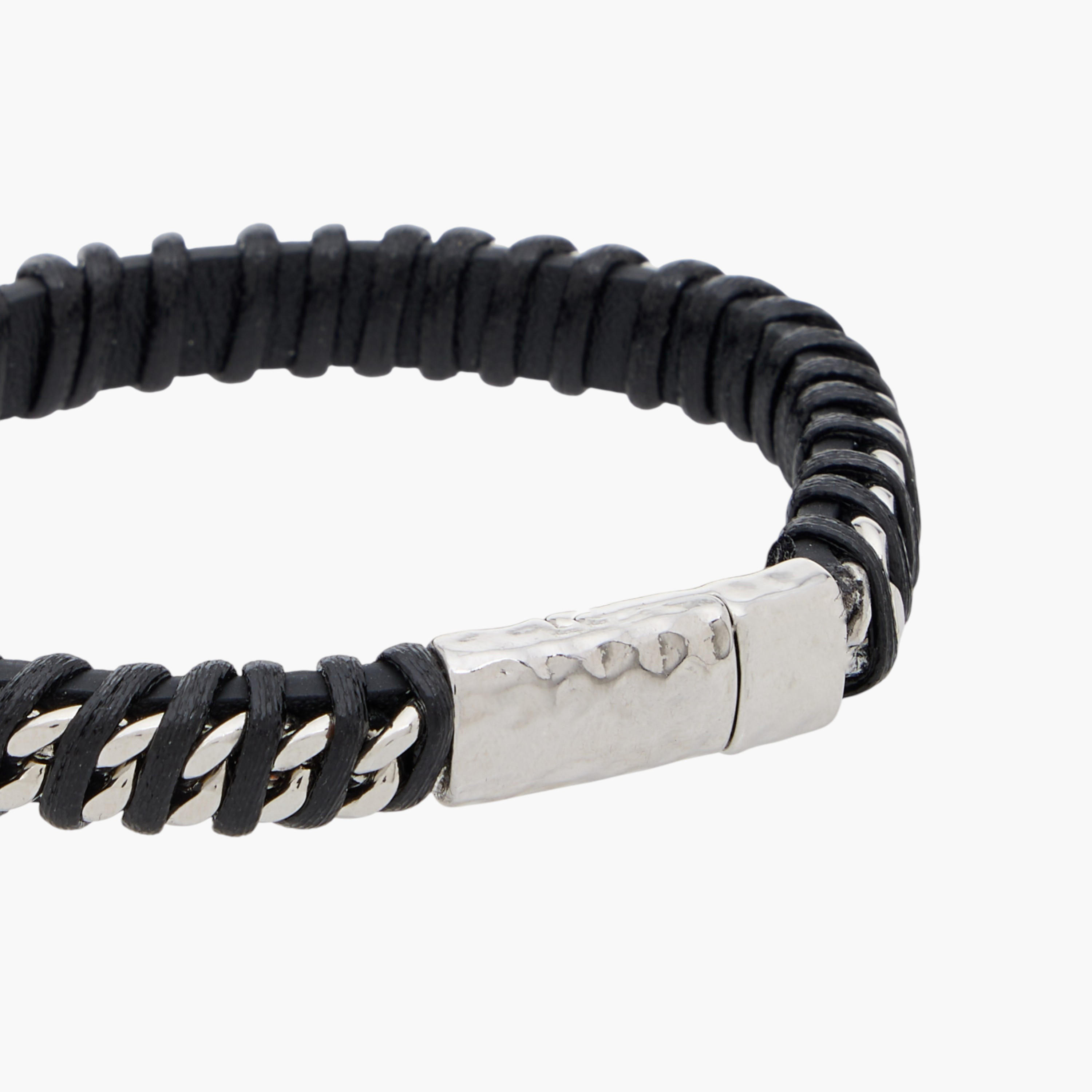 سوار جلد بارز الملمس بقفل مغناطيسي-men-watchesandjewellery-bracelets-image-4