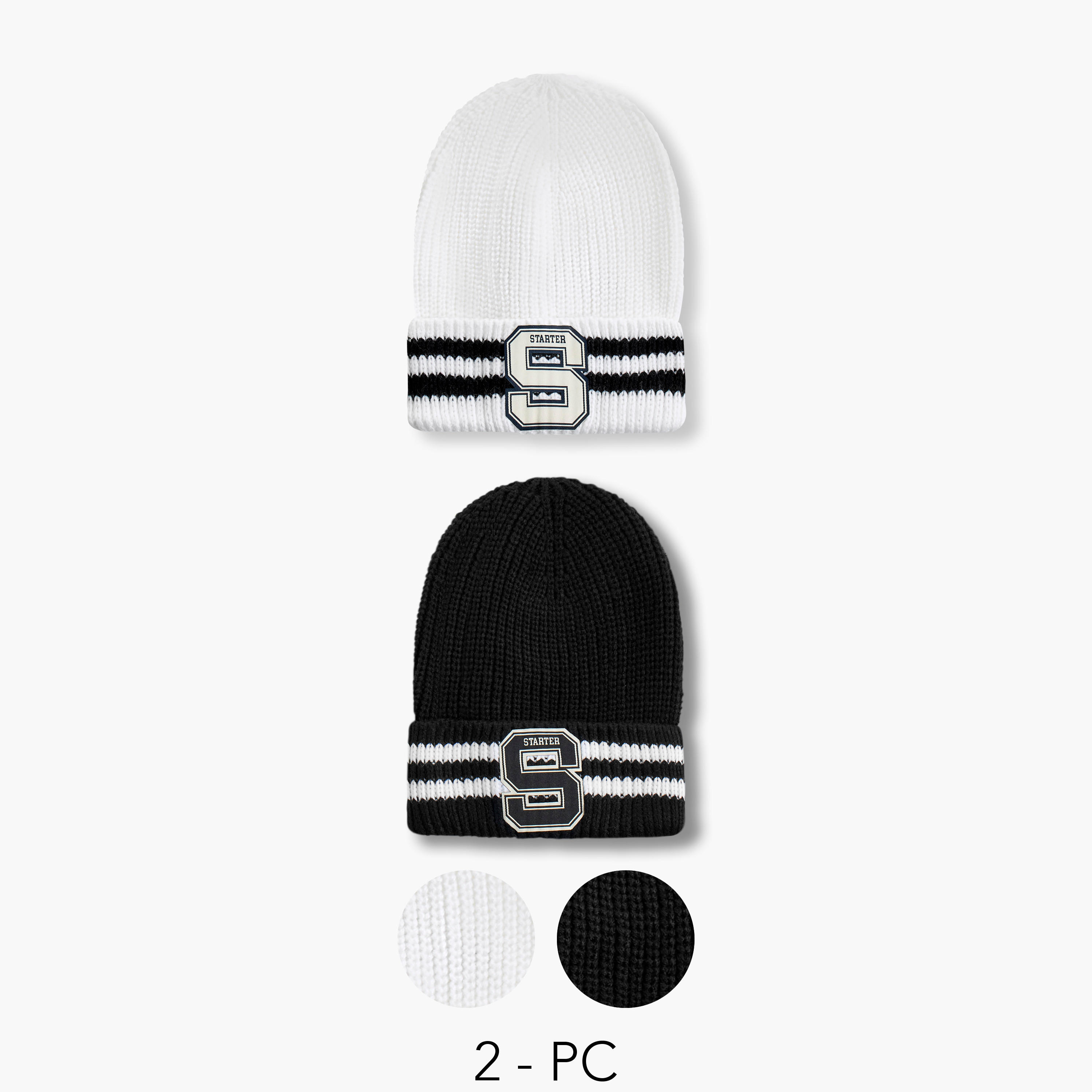 Men Ribbed Beanie Cap - Set of 2-men-caps-image-1