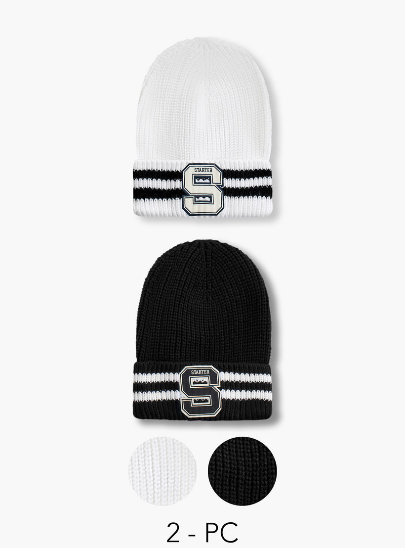 Men Ribbed Beanie Cap - Set of 2-men-caps-image-1