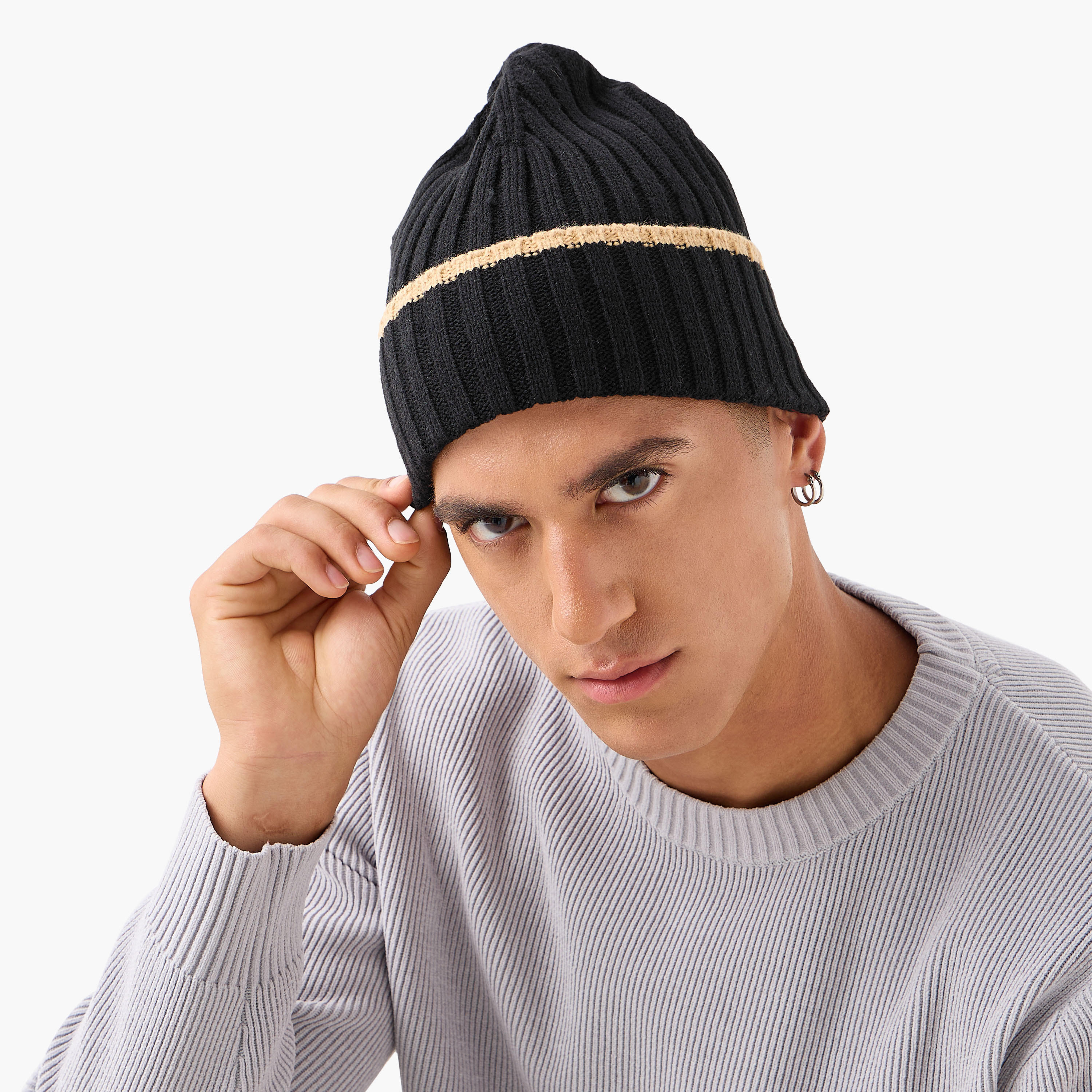 كابات بيني مضلعة للرجال - طقم من قطعتين-men-caps-image-4